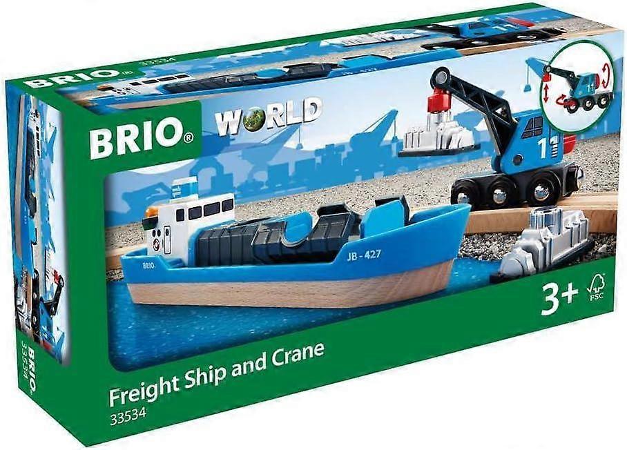 BRIO - Freight Ship and Crane Toy