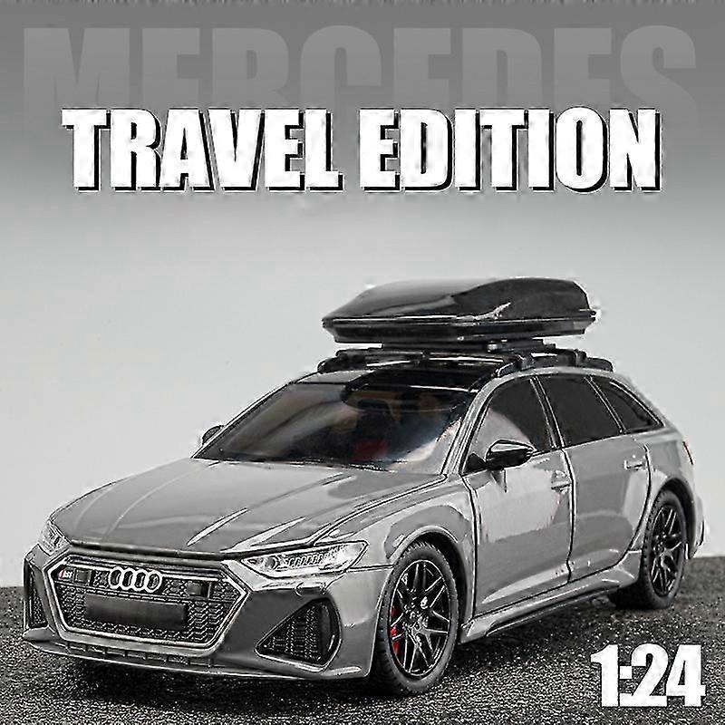 1:24 Scale Alloy Model Car of a RS6 Avant Station Wagon Diecast Miniature Vehicle with Sound & Light Features - Perfect Toy Gift for Kids
