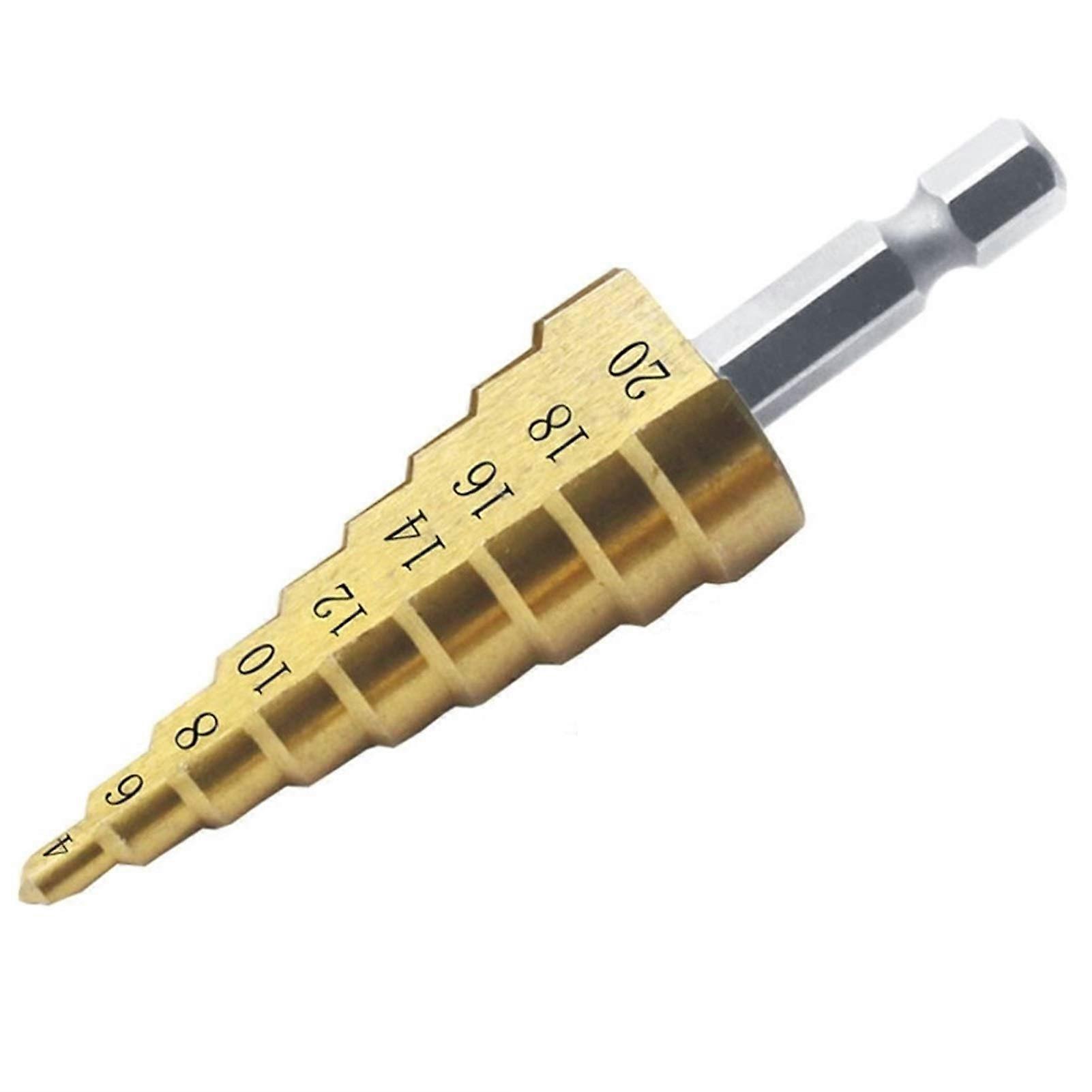 Step Cone Drill Bit Set 3-12mm 4-12mm 4-20mm Hex Shank Coated Metal Hole Cutter Tool for Wood and Metal