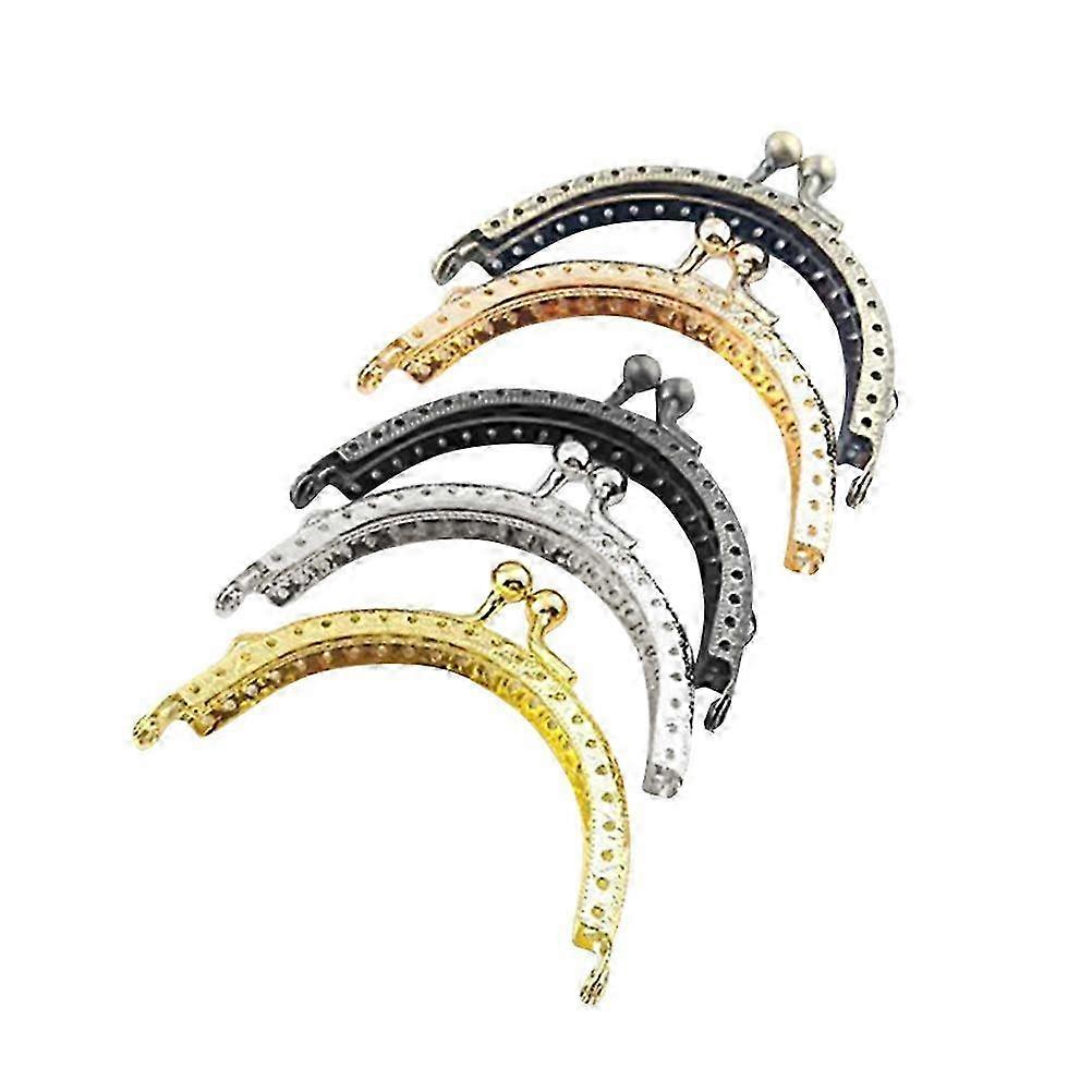 5 Pcs Semicircular Purse Clasp Lock Frame Hinge for Wallet Handbag Accessories