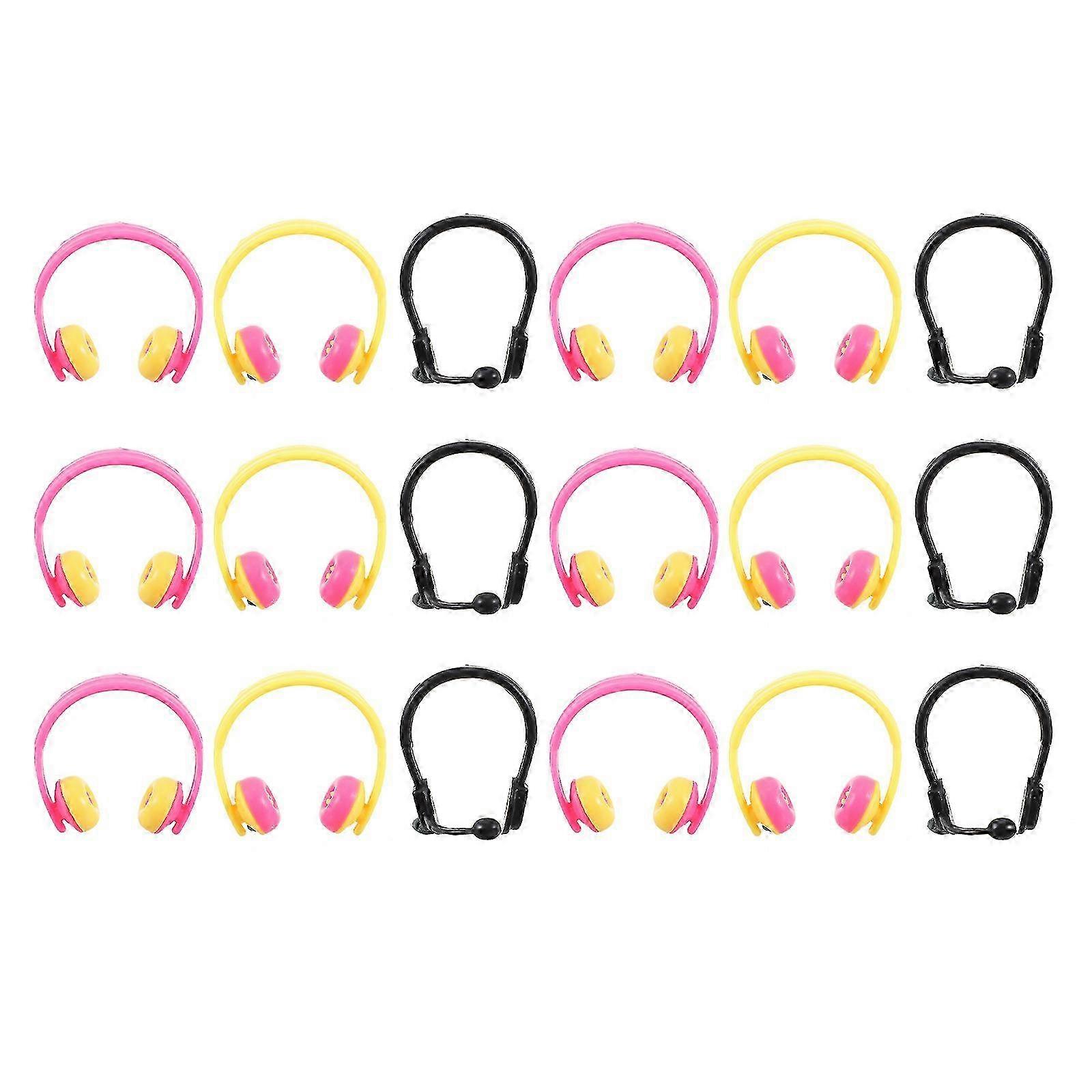 80pcs Mini Doll Headset Earphone Props Accessories 3.8X3.5cm