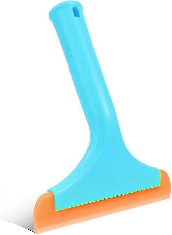 Rubber Squeegee with Plastic Handle for Shower, Windows, Glass & Car (Blue Handle)