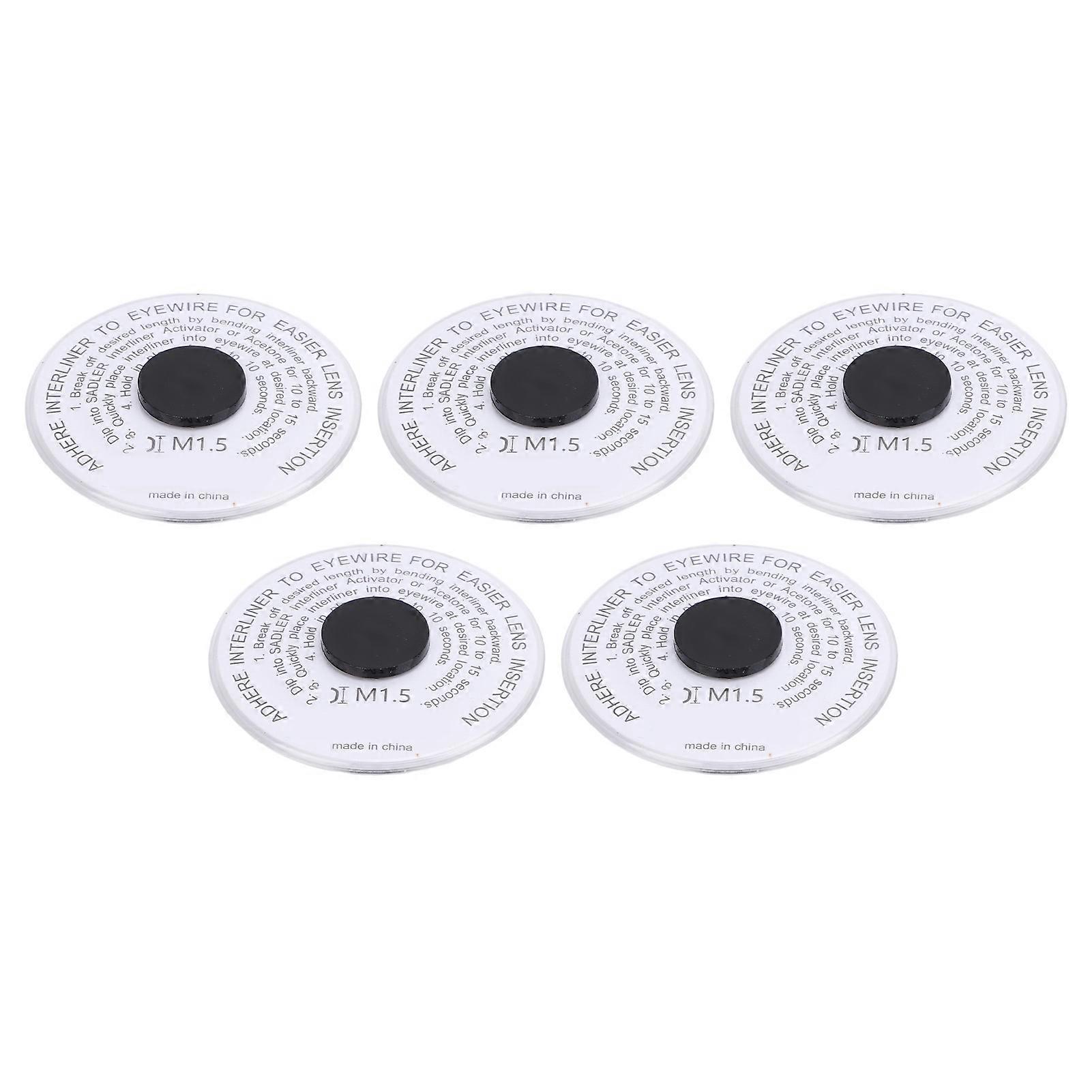 5 Pcs Full Rim Lens Interliner 13.1ft Precise Fit Professional Full Frame Eyeglasses Lens Insert Strip for Repair and Replacement