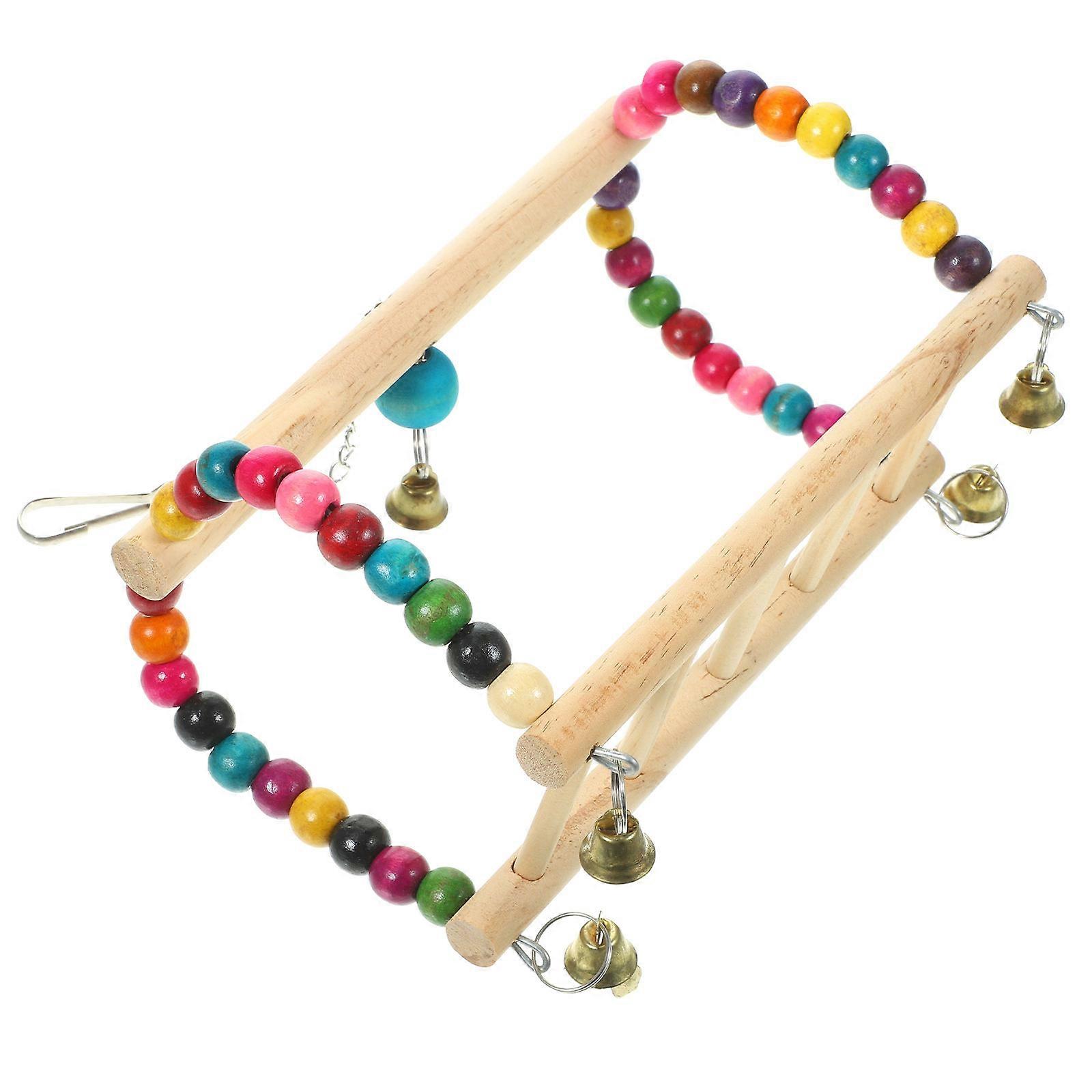 Durable Hanging Bird Swing for Parrots – Wooden Perch Accessory for Pet Cages, Promotes Exercise and Balance for Parakeets and Cockatiels