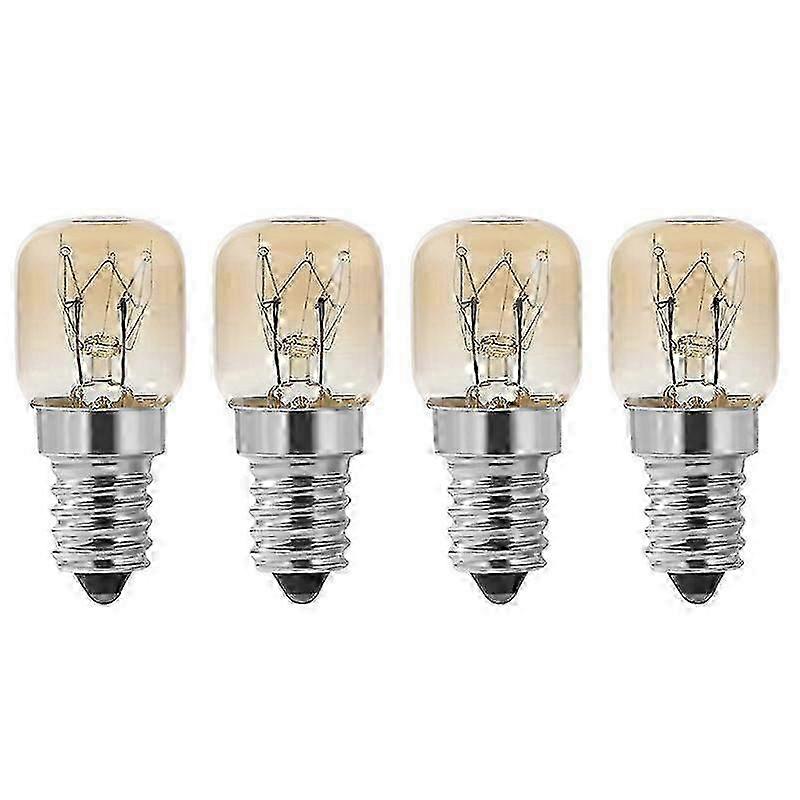 4Pcs E14 Oven Bulb 15W, Clear Pygmy Oven Lamp Up to 300°C for Oven Light Edition 1107