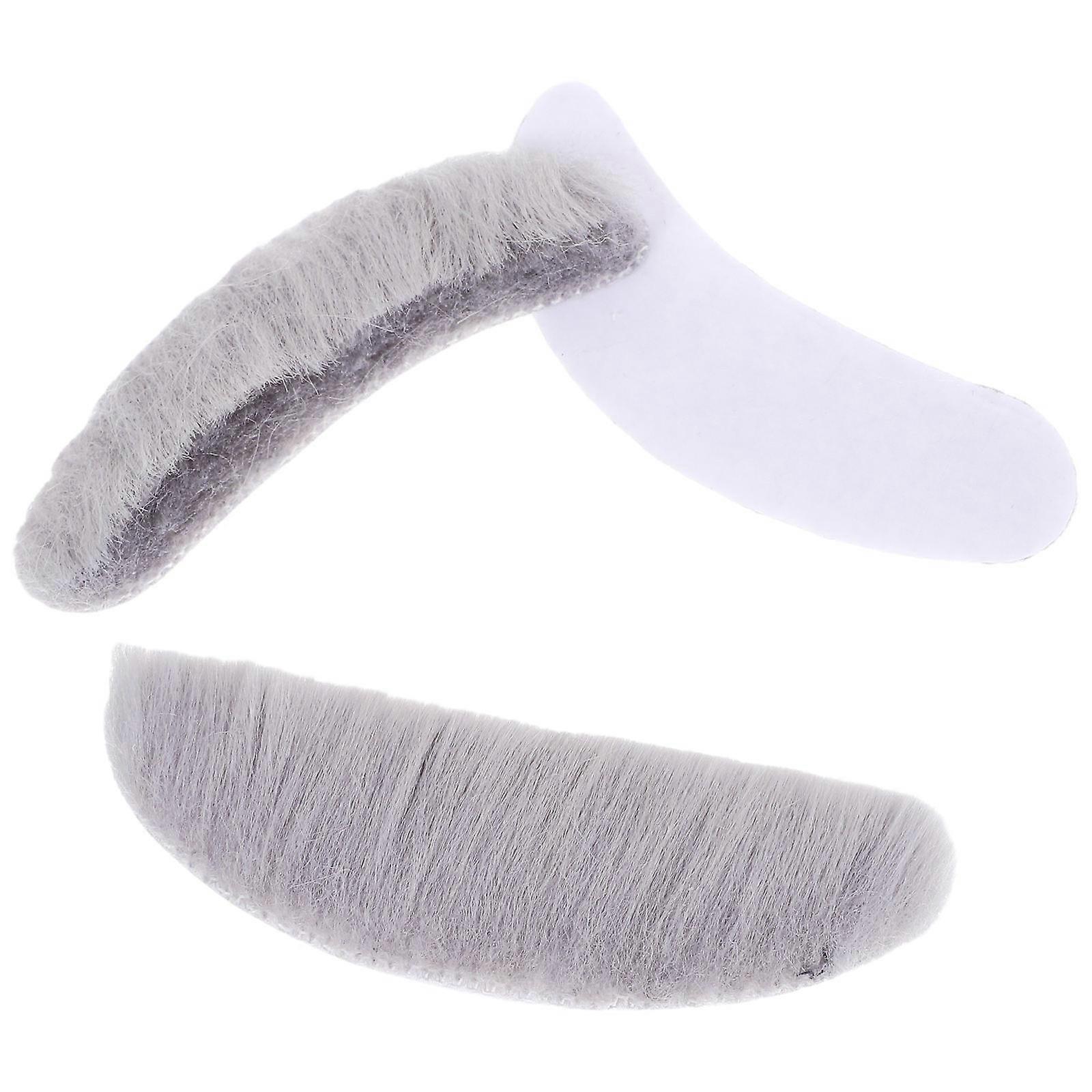 1 Set Comfortable Self Adhesive Fake Beard & Eyebrow Costume Props for Halloween Cosplay Parties Fun Events Lightweight Easy to Wear Decorative