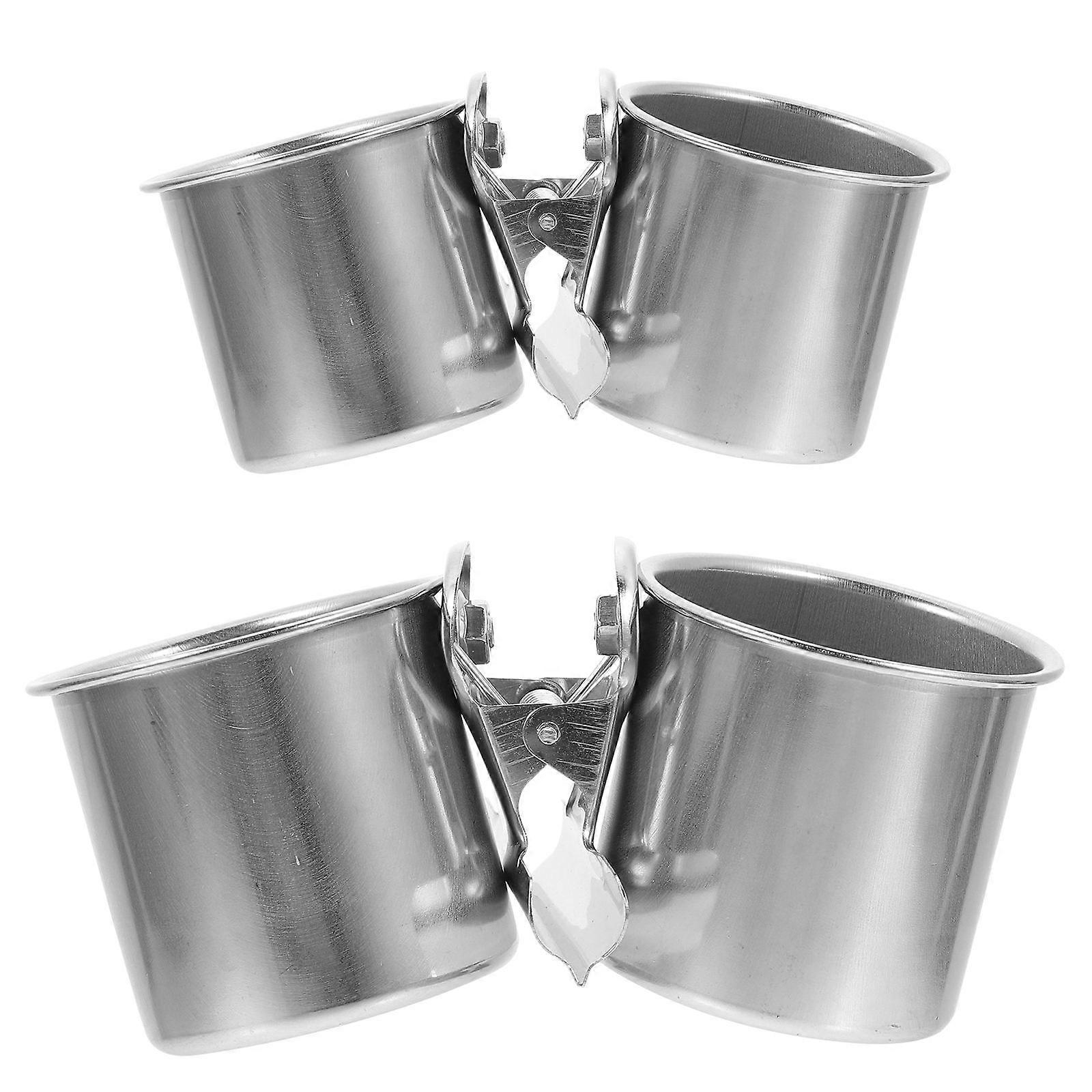 Stainless Steel Bird Feeder Bowl with Clip – Durable Reusable Parrot Cage Food Dish for Finches, Cockatiels, and Doves – Easy Install Multi Function