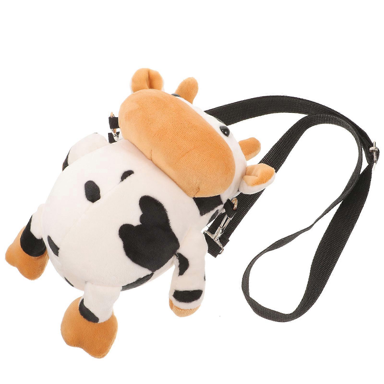 Plush Cow Crossbody Bag – Lightweight Stuffed Animal Shoulder Purse for Versatile Daily Use