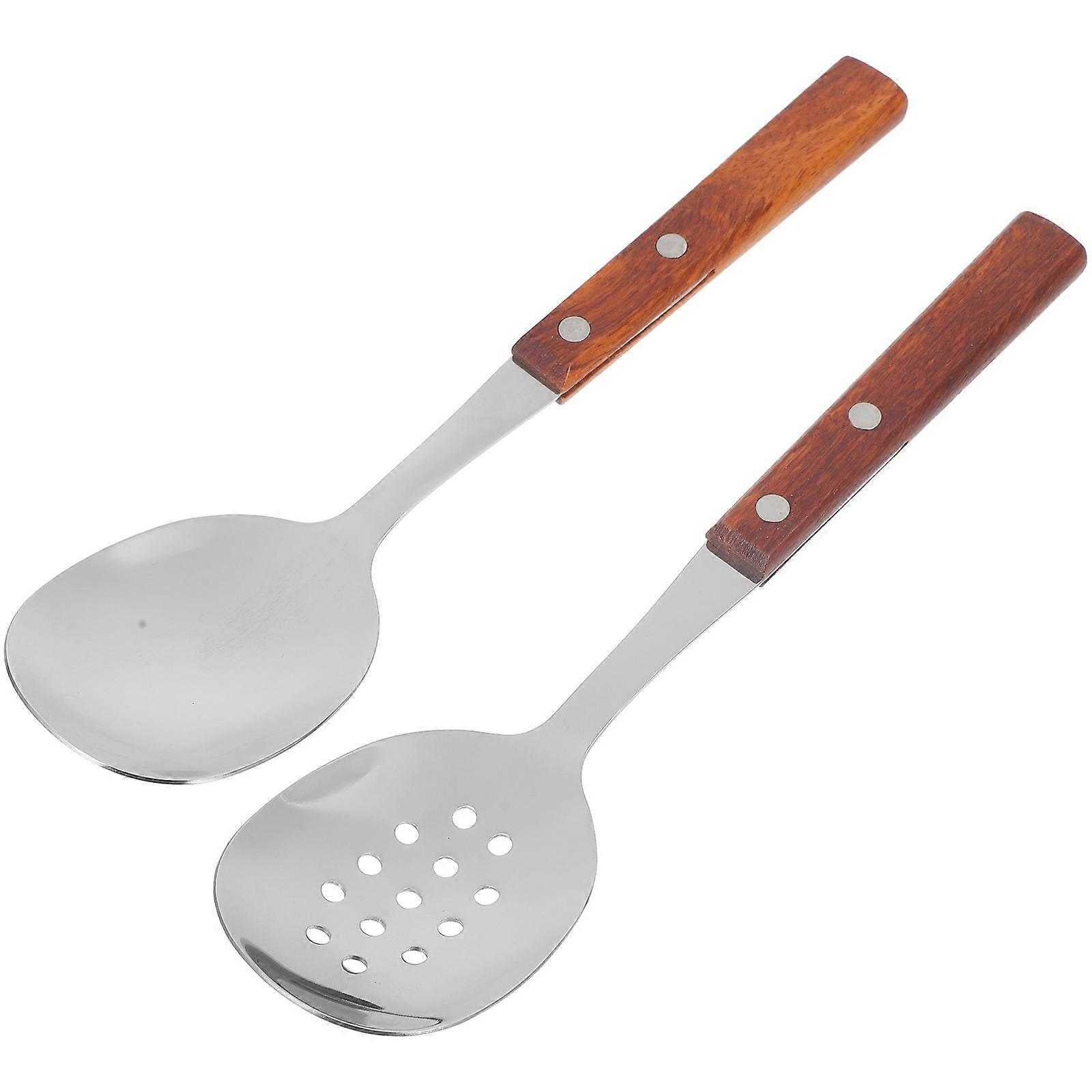 Elegant serving utensils, slotted spoon and strainer for seamless food handling