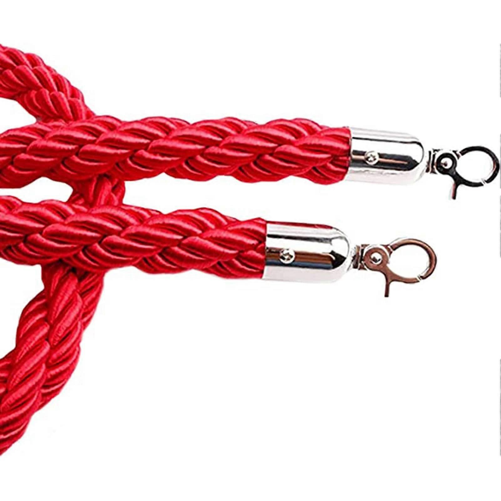 Twisted Hemp Rope Queue Barrier (Red, 2ft/60cm)