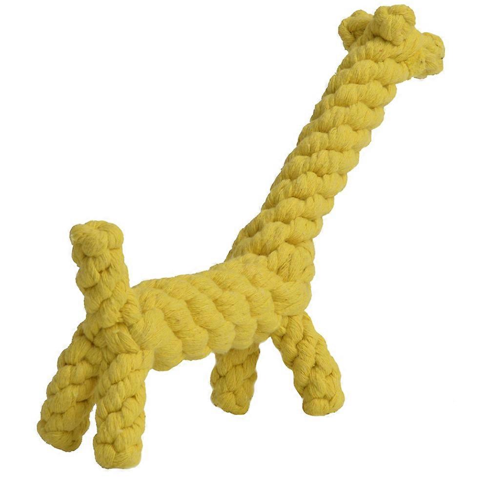 Jouet à mâcher pour chien Coton Teaser Petit chien Corde à mâcher Jouets Résistant à la morsure Jeu interactif 28 * 2 * 5 cm Jaune 1 pièce