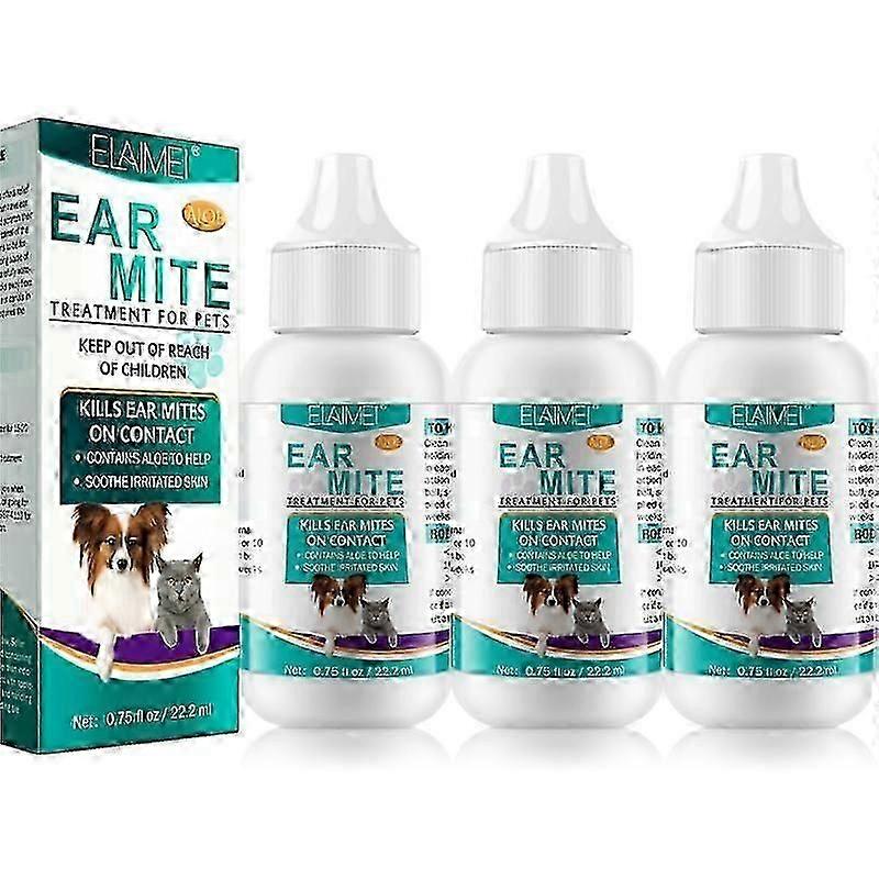 Øredråper for kjæledyr Hunder Katter Ørevoks dreper midd midd Behandling Infeksjon Klar