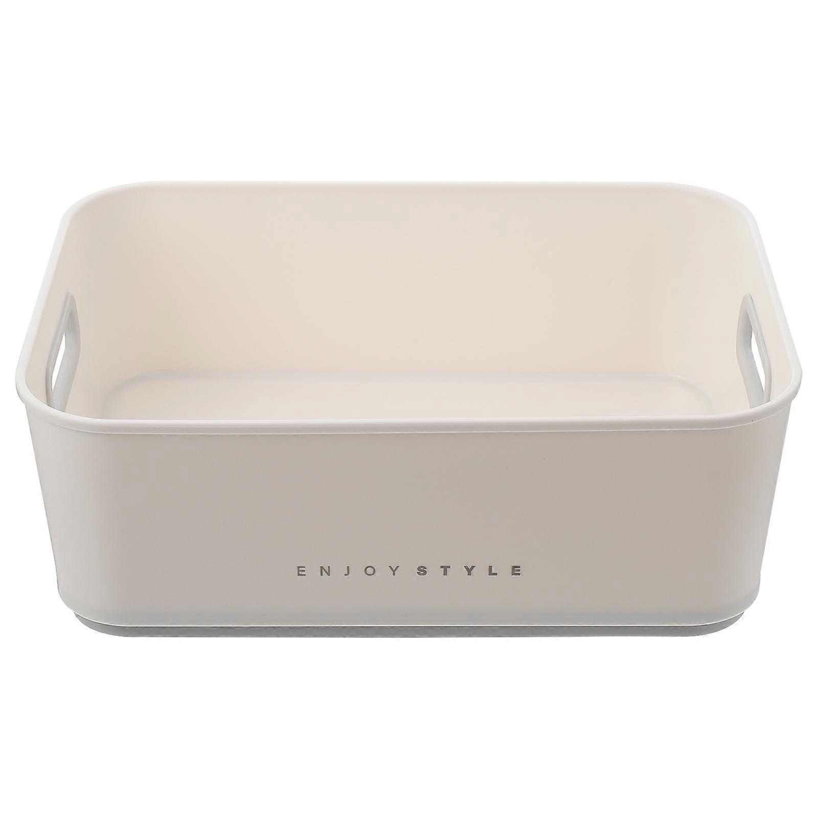 Organizer For Makeup Rectangular Storage Basket Plastic Large-Capacity Organizer For Household Users 1Pcs