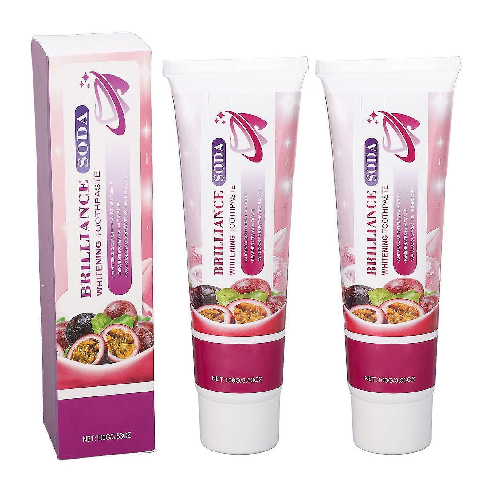 2025 Latest Model 2pcs Whitening Toothpaste V34 Color Correcting Passion Fruit...