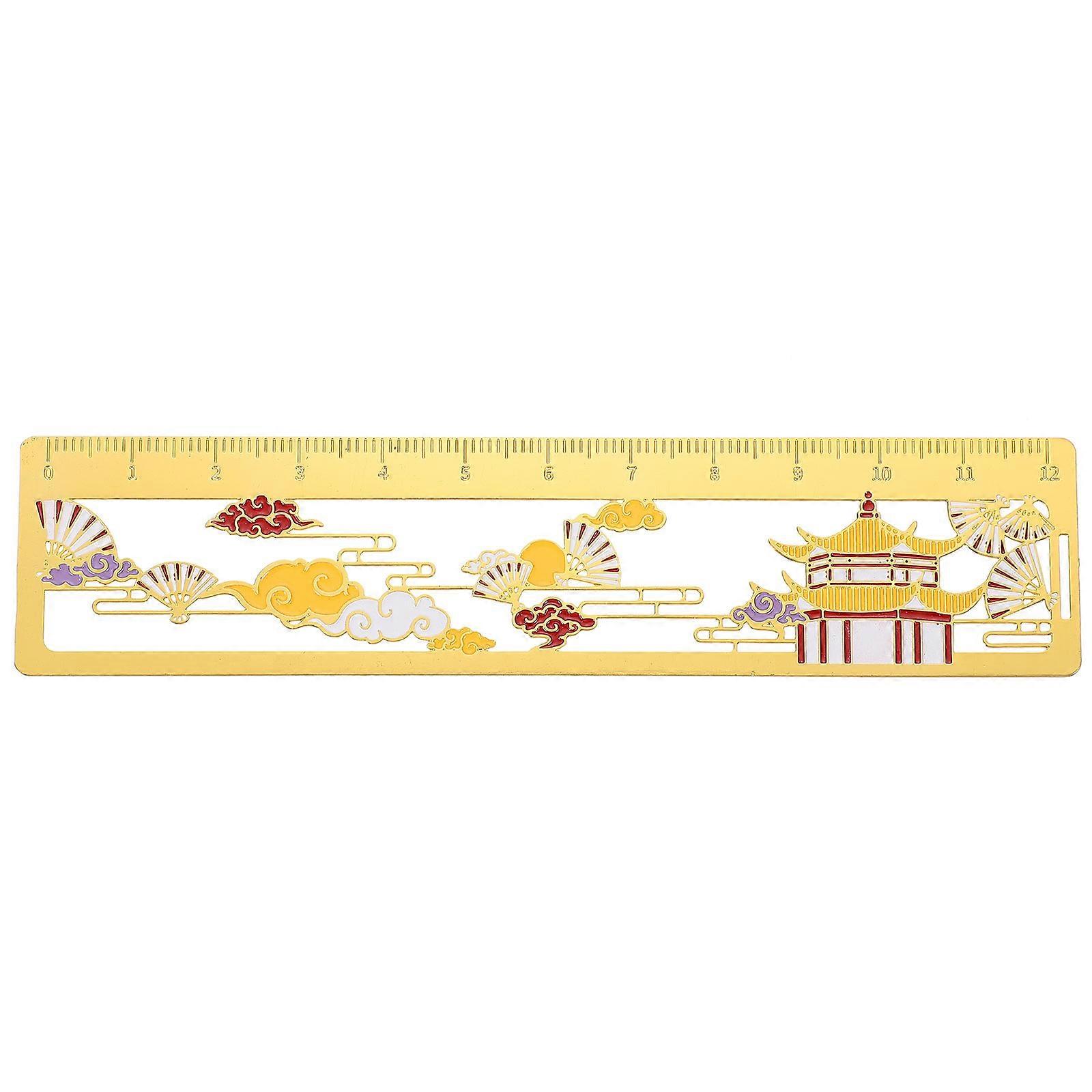 Small Metal Ruler Vintage Delicate Design Book Page Marker 1Pcs