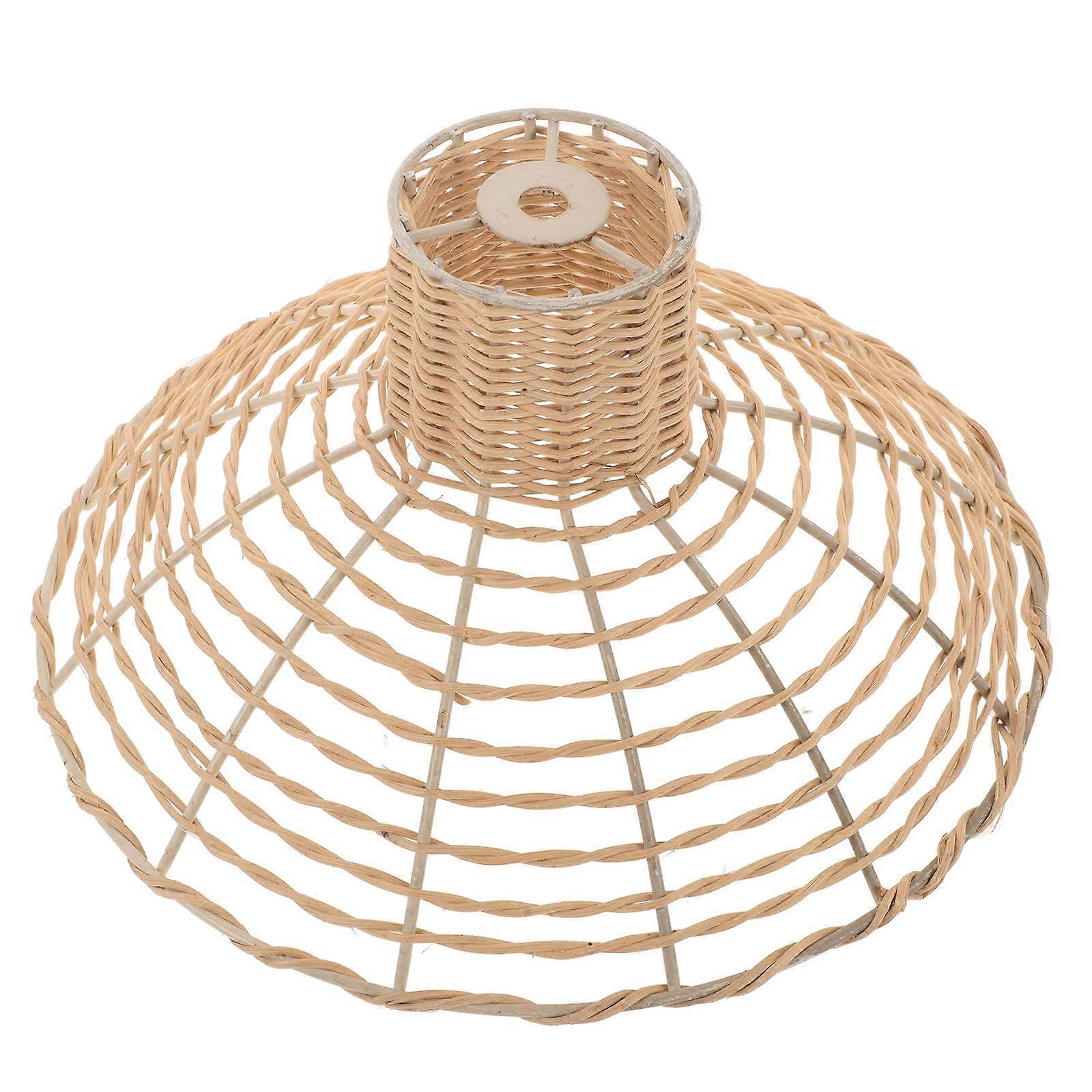 Woven Pendant Light Rattan Lampshade Minimalist Style Light Diffusion For Table Lamp 1Set
