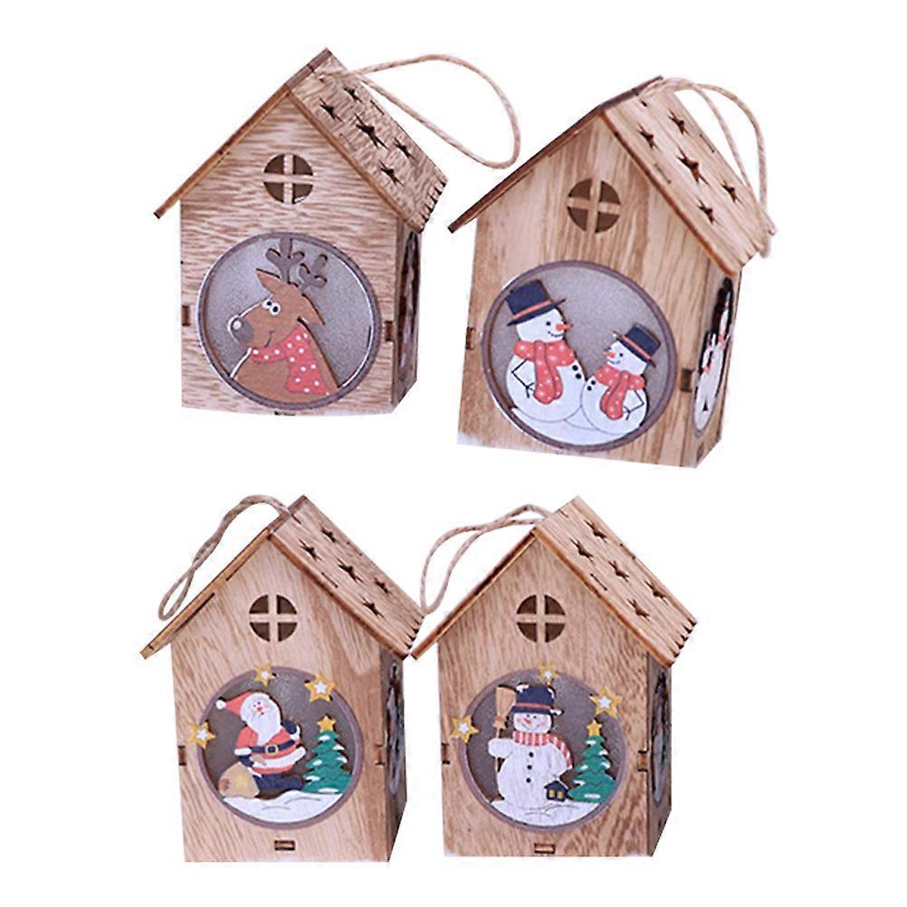 Decorative Lights Mini House Night Lamp House Shape Festive Parties Home Decoration 6x4x11cm Illumination 4Pcs