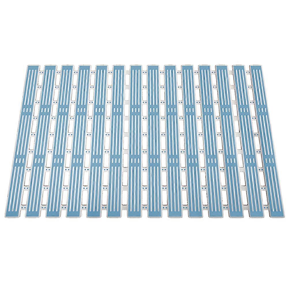 Bath Tub Mat Non Slip Shower Floor Mat Quick Drainage Sky-Blue 26.72x15.72in 1Set