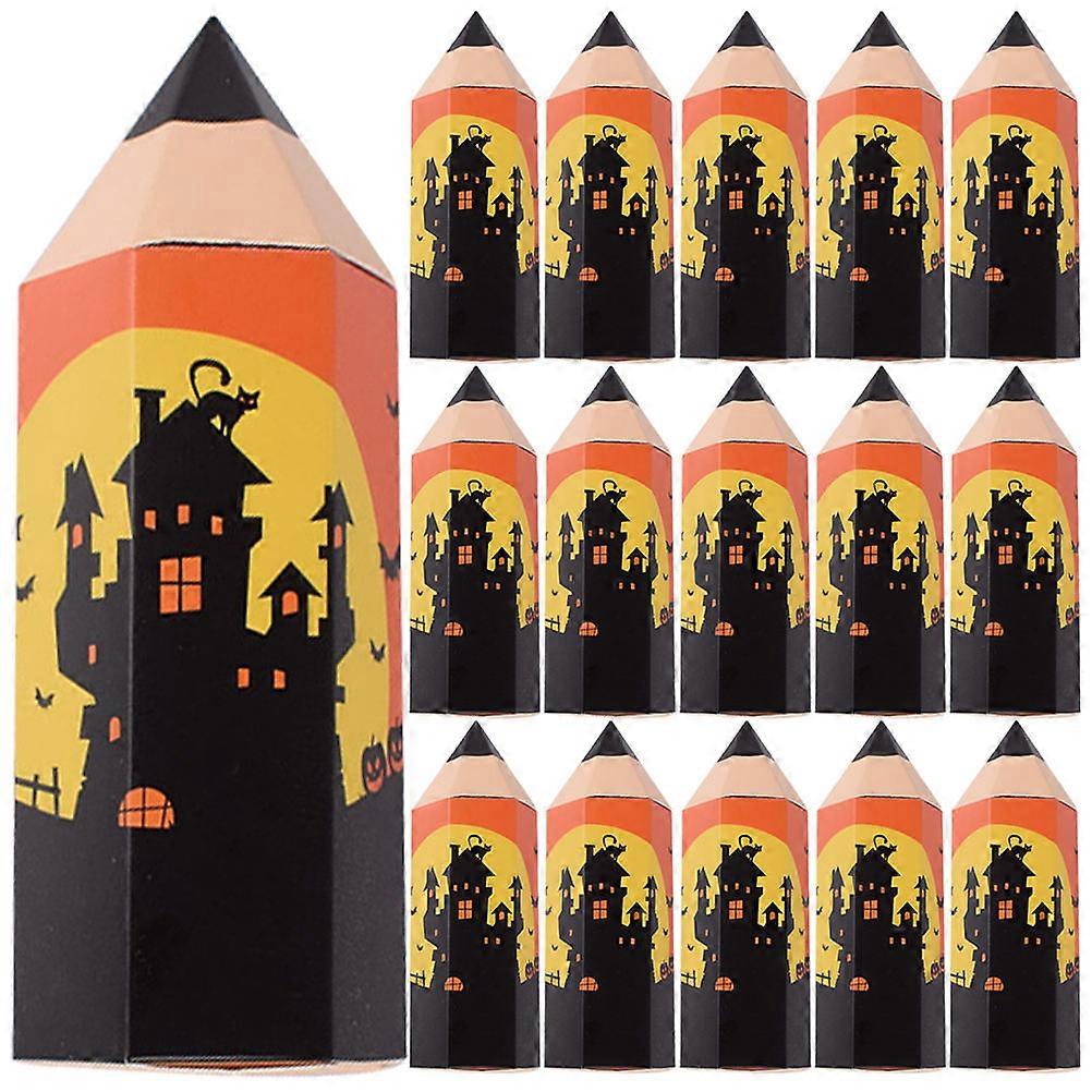 Cartoon Pencil Shaped Candy Boxes Halloween Treat Boxes For Parties 11.5X5CM Paper 50Pcs