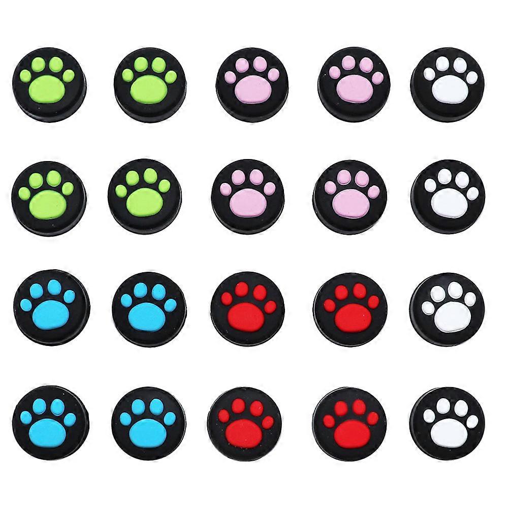 20pcs Lovely Silicone Joystick Protective Covers in Assorted Colors for Game Machine