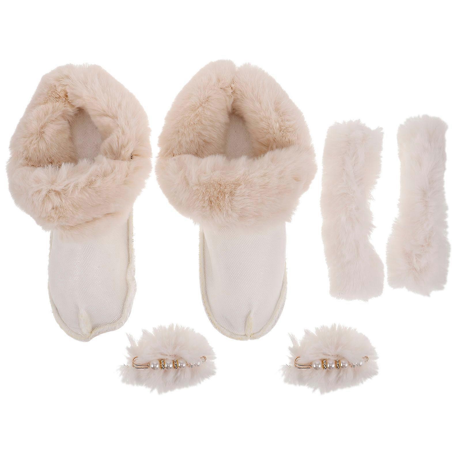 Bas de chaussures Doublures amovibles en peluche Chaleur hivernale Semelles de rechange blanches douillettes pour chaussures Bottes Pantoufles