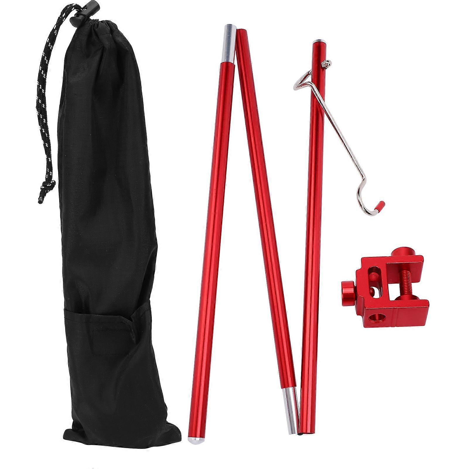 Poteau d'éclairage pliable pour camping en plein air, support de lampe portable en alliage d'aluminium, rouge