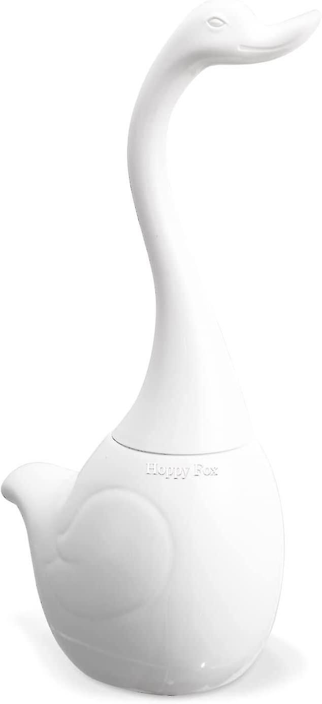 Scopino e supporto, base in ceramica con manico lungo swan per accessori per la pulizia del bagno
