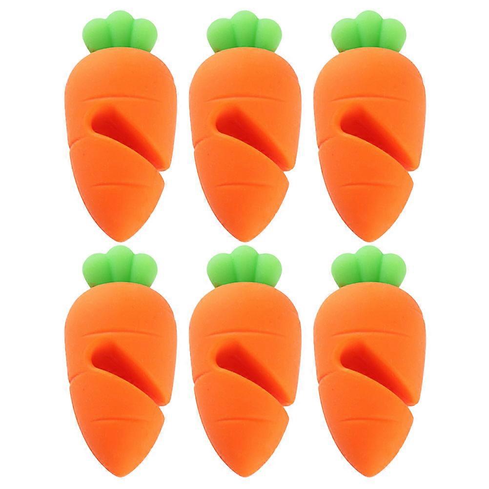Silicone Carrot Pot Lid Lifters Heat Resistant, Boil Over Stoppers, Kitchen Pan Protectors for Safe Home Cooking (6pcs)