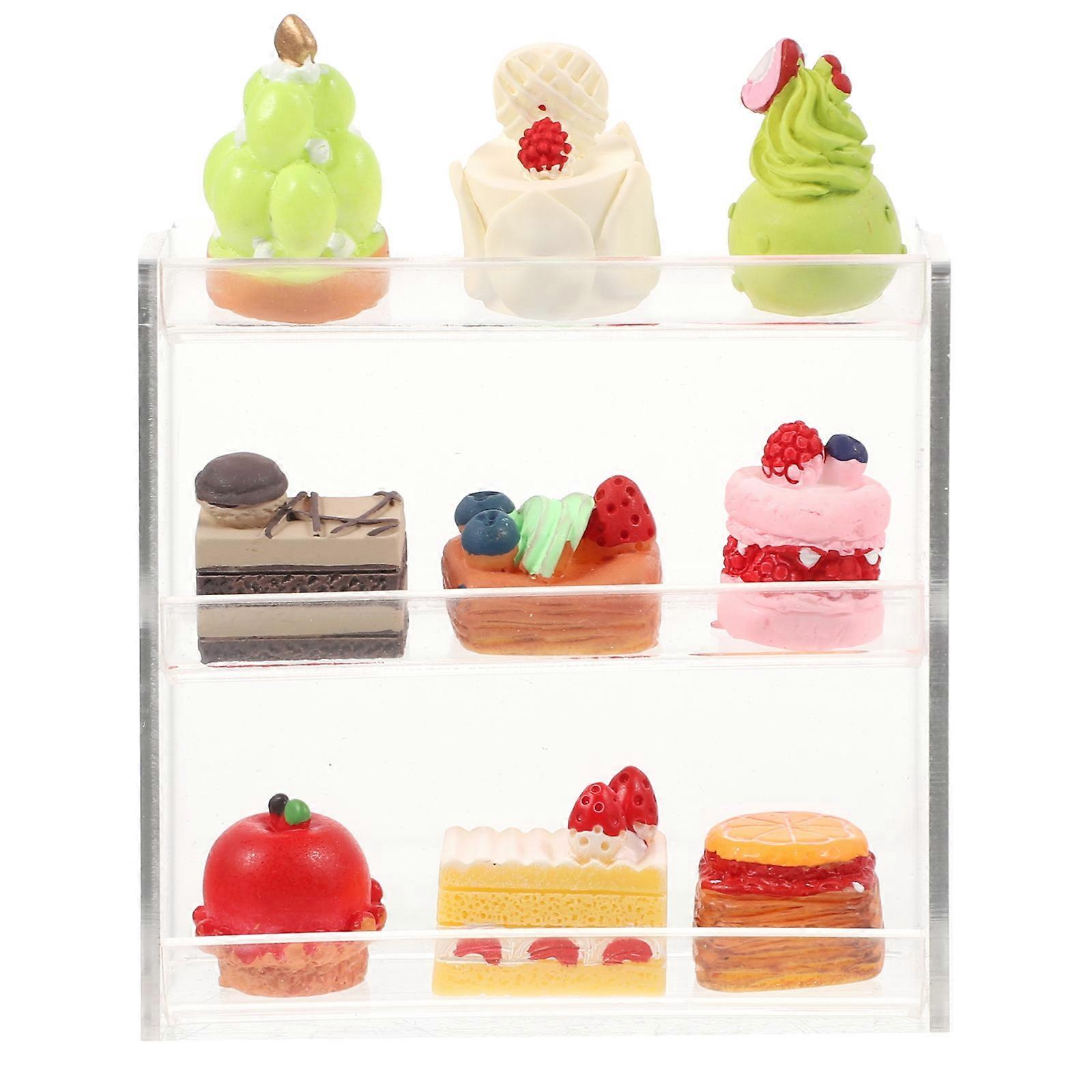 Decorative Mini Dollhouse Display Stand Miniature Cake Mini House Cake Rack 1 Set