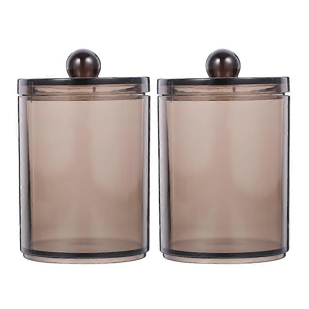 Transparent Cotton Swab Box Material For Dresser Storage Jars With Lid 2Pcs