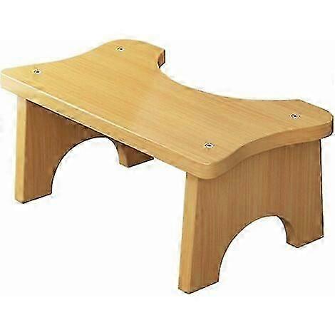 Tabouret de toilette en bambou - Conception simple en forme de C pour une utilisation confortable dans la salle de bain