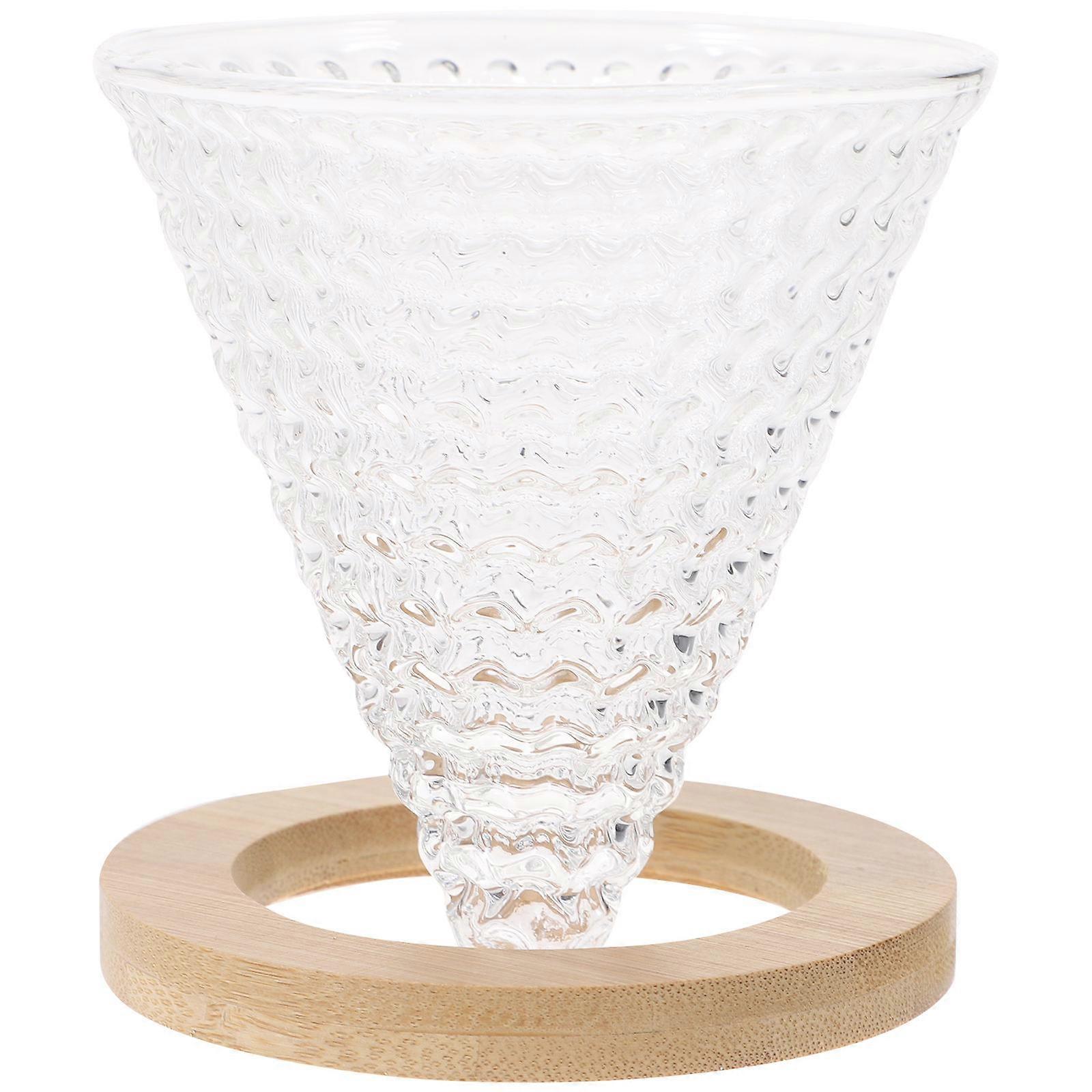 Cone Coffee Filter Holder Elegant Design For Home Use 8x7cm Glass Tabletop Decoration 1Set