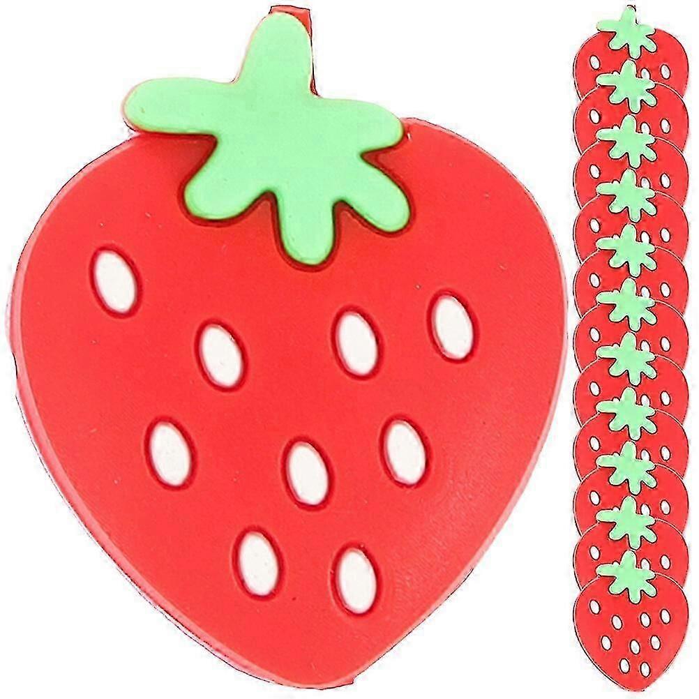 12pcs Tennis Racket Dampener Strawberry Shape Tennis Dampener Silicone Vibration Racket Dampener