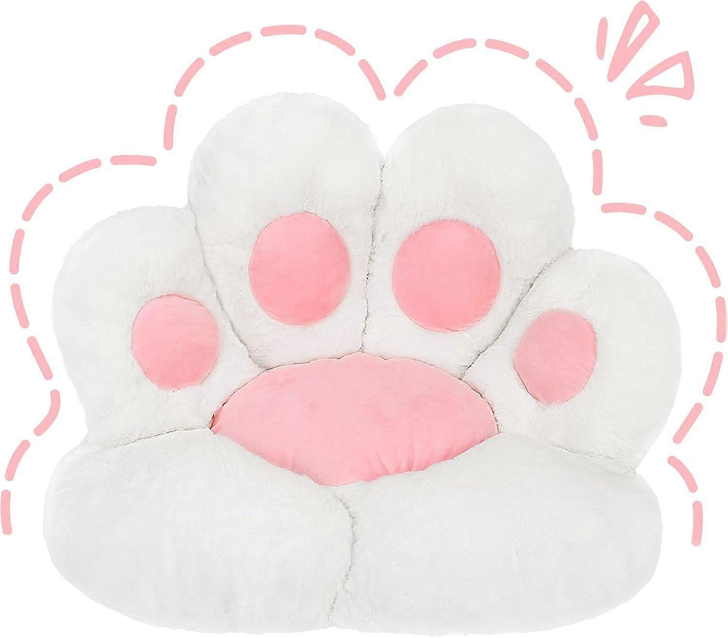 猫の足のクッション - カワイイ居心地の良いかわいいシートクッション、猫の足の形ラホワイト