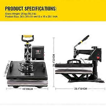 SucceBuy 5/8in1 15x15"/12x15" Macchina Per Sublimazione Della - Foto 3