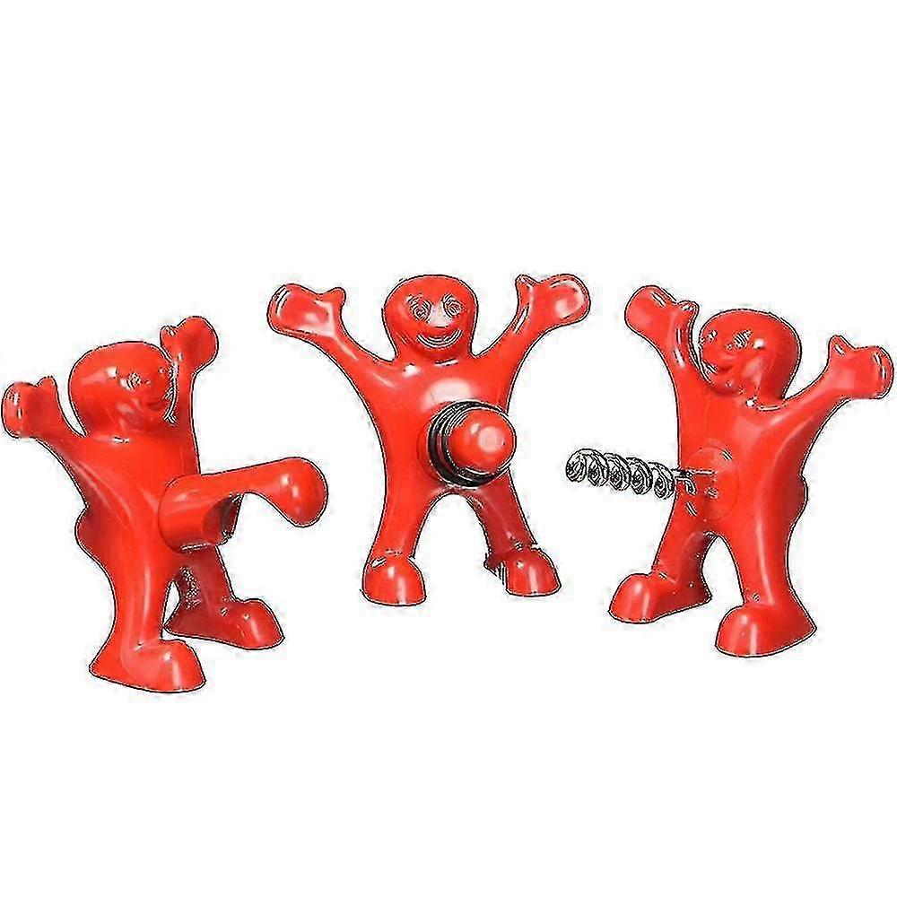 Set of 3 Bottle Stopper, Corkscrew, and Bottle Opener Suitable for Bartenders and Wine Enthusiasts