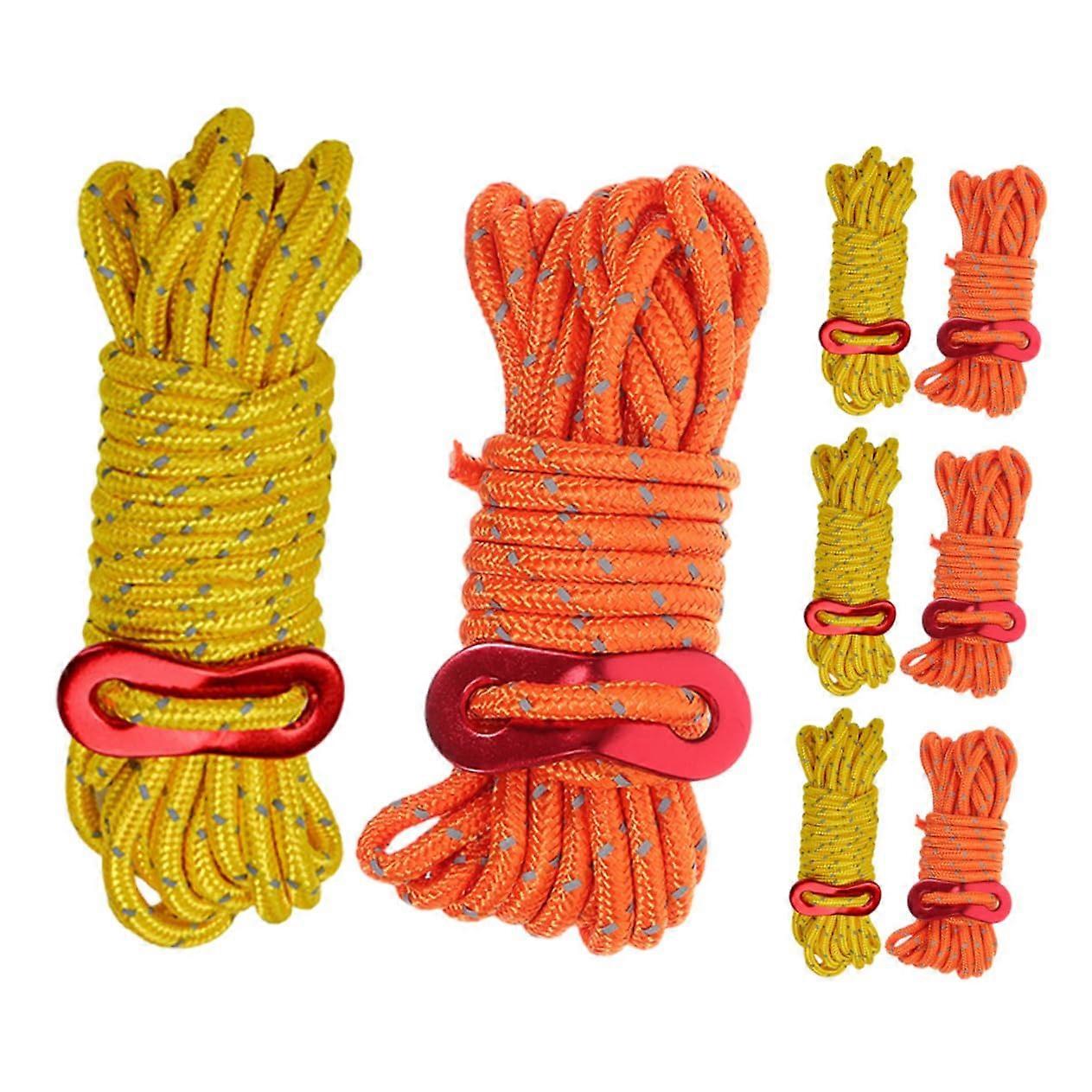 8 x Reflective Drawstring Straps - Windproof Canopy Ropes, Outdoor Tent Cords, Durable Polyester Hanging Ropes