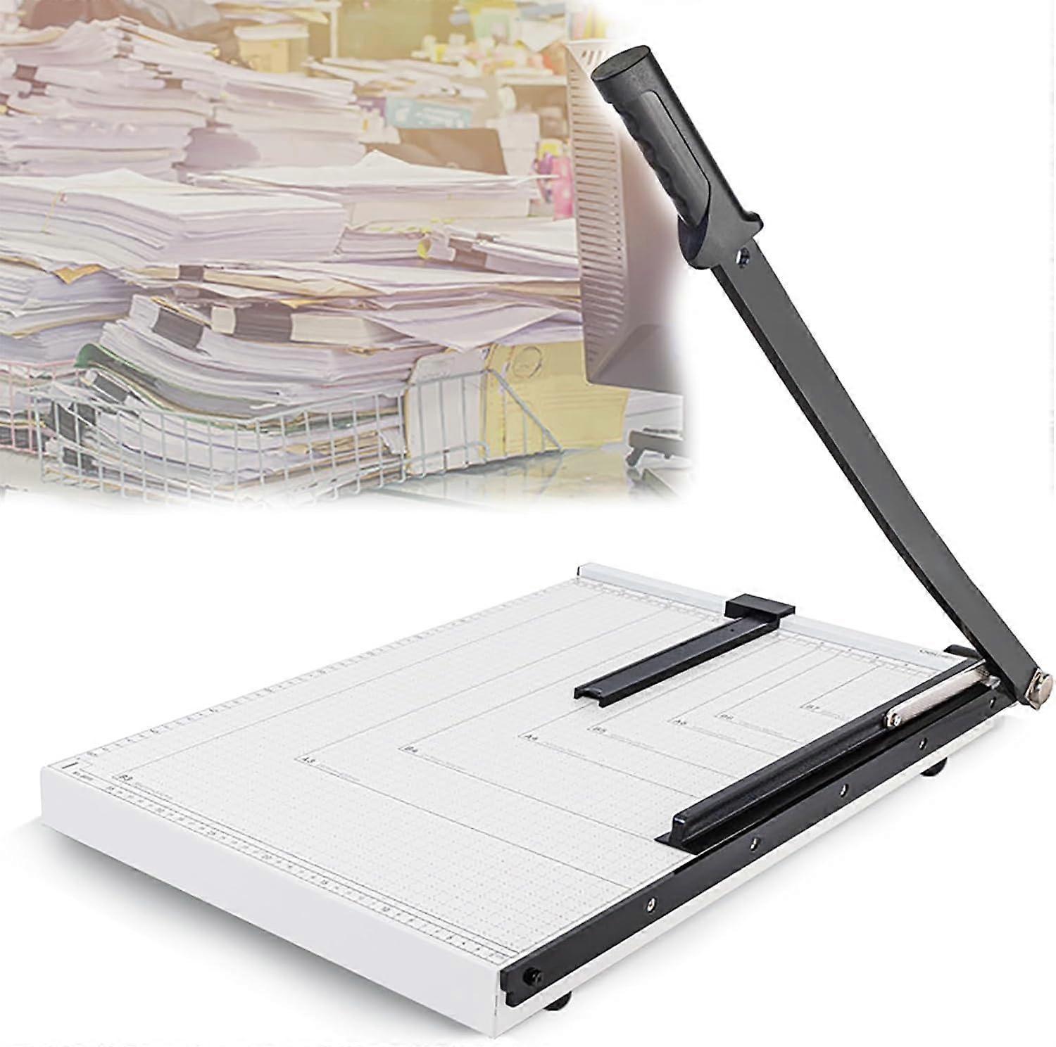 Portable Paper Cutter, A4 Adjustable Guide Ruler, Removable Paper Stop, Capacity 15 Sheets, Comfortable Handle for Printing Houses and Photo Studios