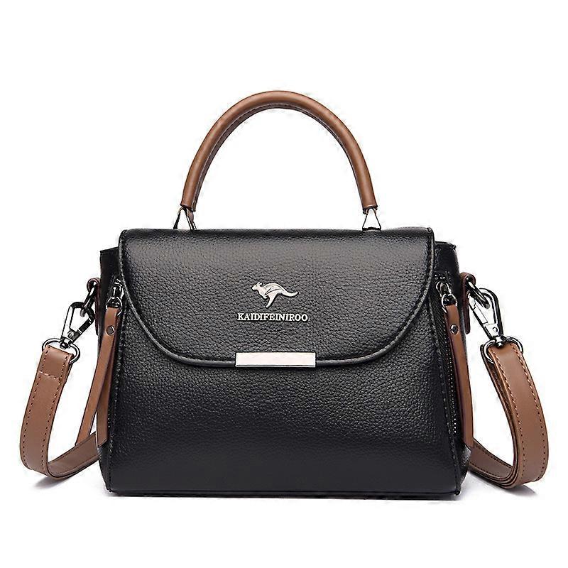 Ladies' crossbody and shoulder tote bag, multi-compartment storage, fashionable color blocking
