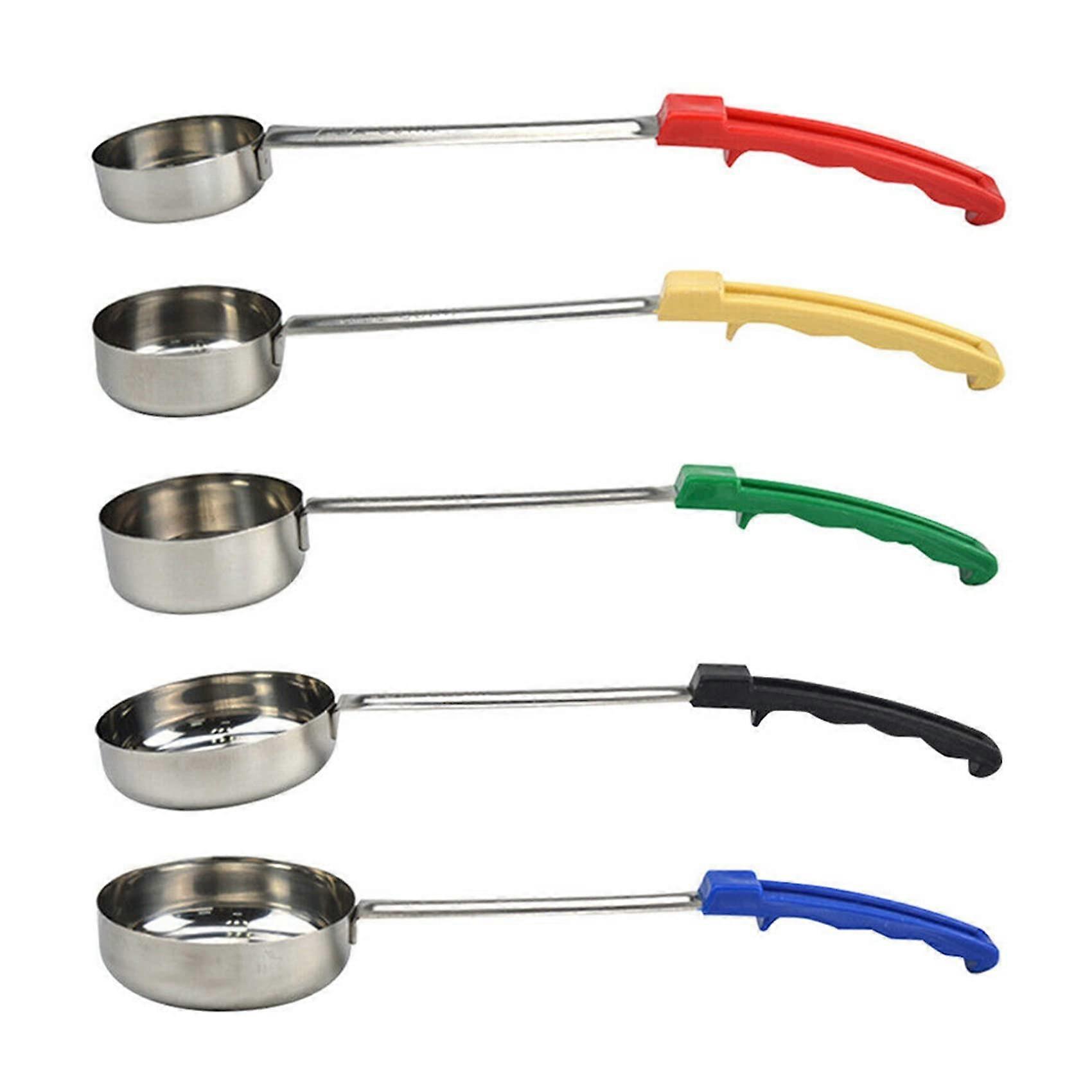 Pizza Spread Sauce Spoon with Long Rubber Handle AntiHot Pizza Spread Measuring Spoon Soup Spoon Cooking Tools