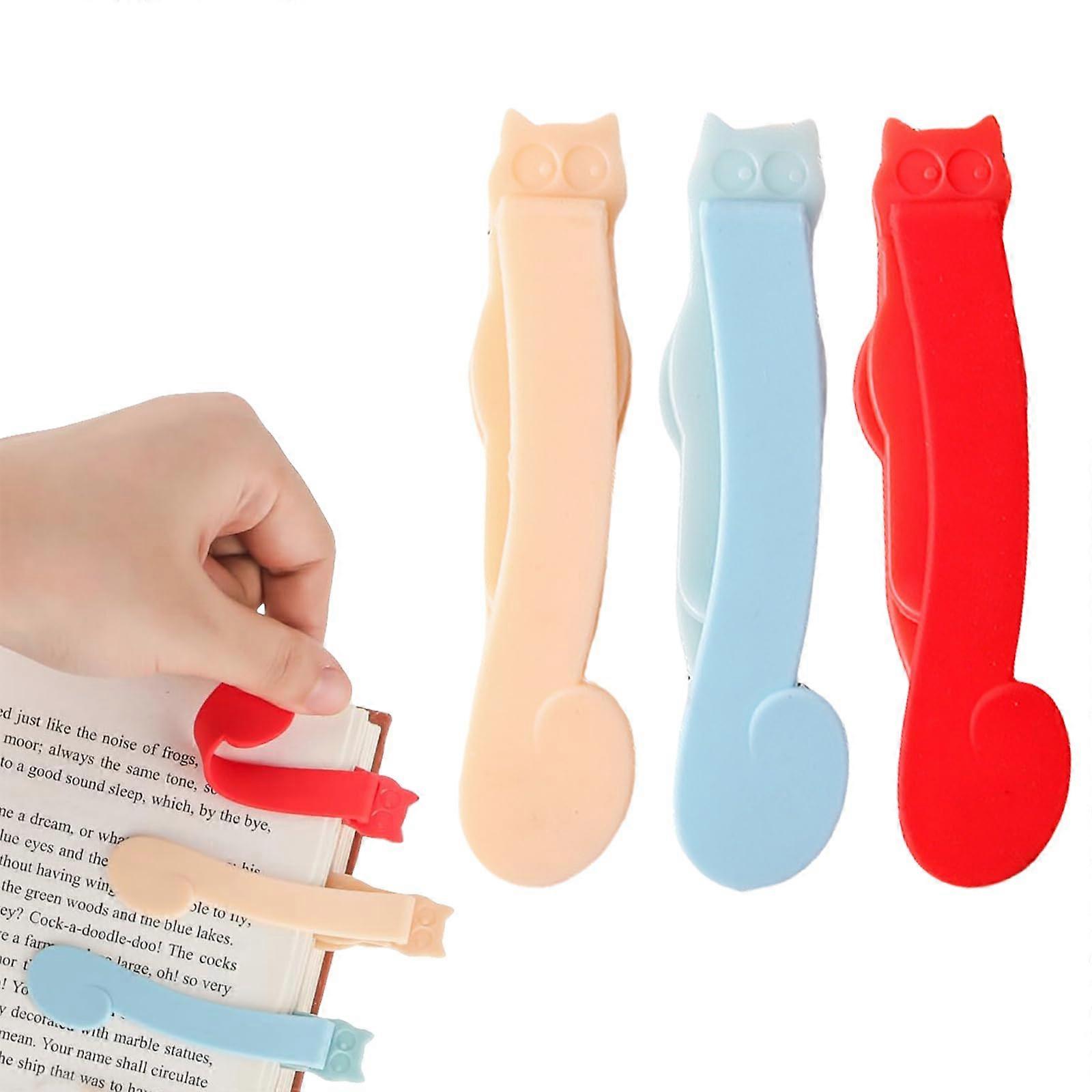 Intelligent Silicone Bookmarks Pack of 3, Colorful Automatic Bookmarks for Readers, Reading Accessories for Book Lovers