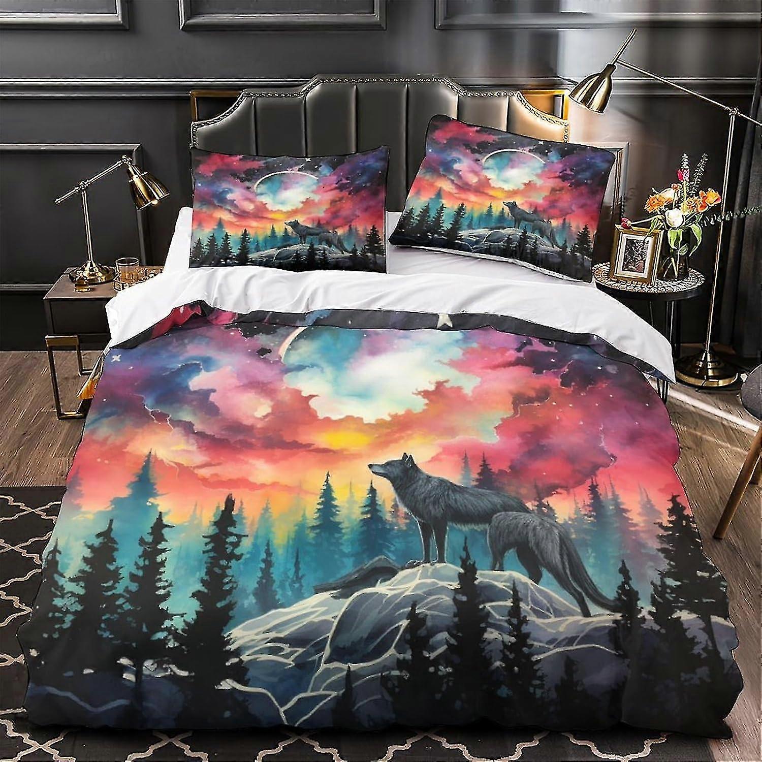 Set copripiumino 3D Full Moon Copripiumino, morbido set letto in