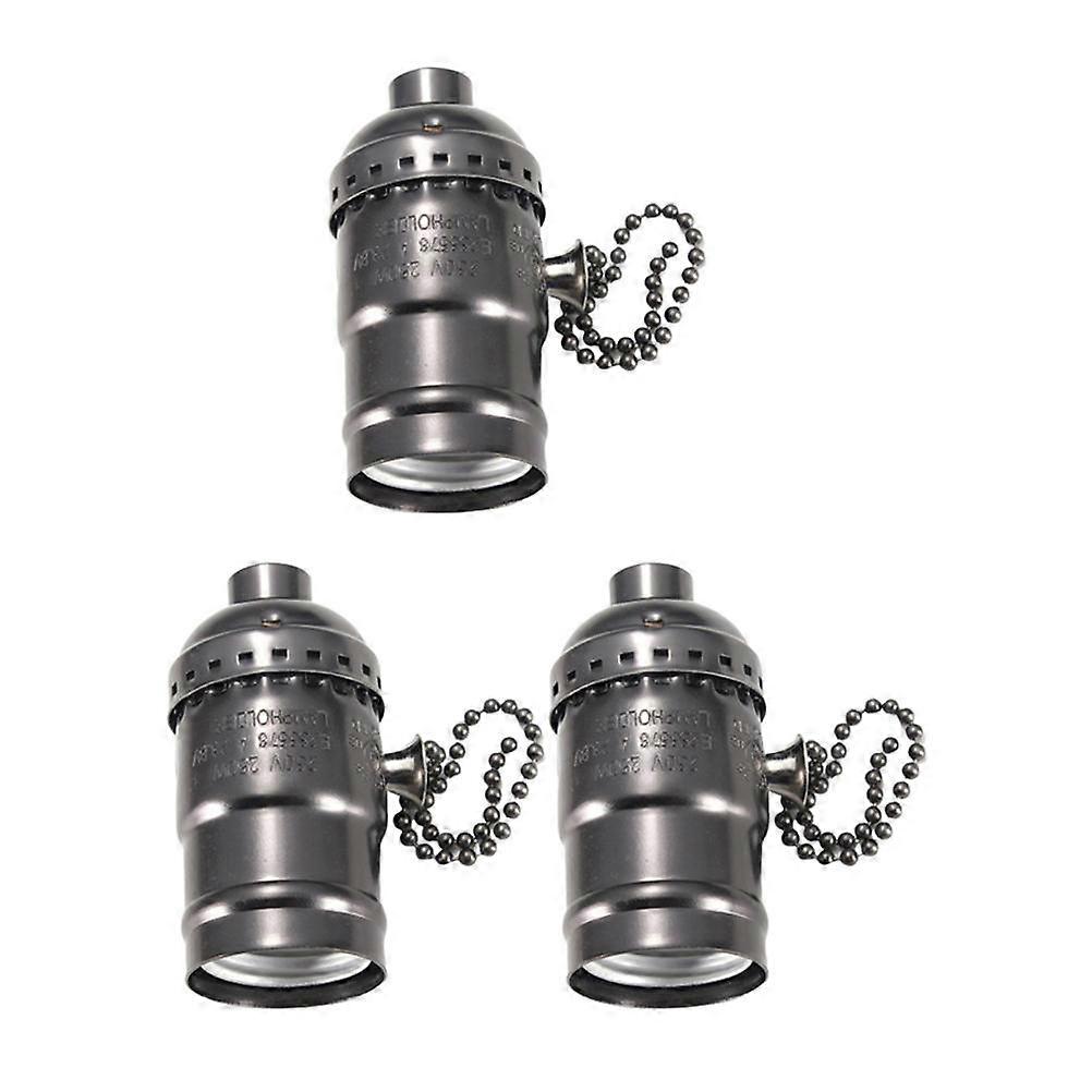 Vintage Lamp Holder Bulb Socket Wire Connection For Lamps And Light Fixtures Aluminum 3Pcs
