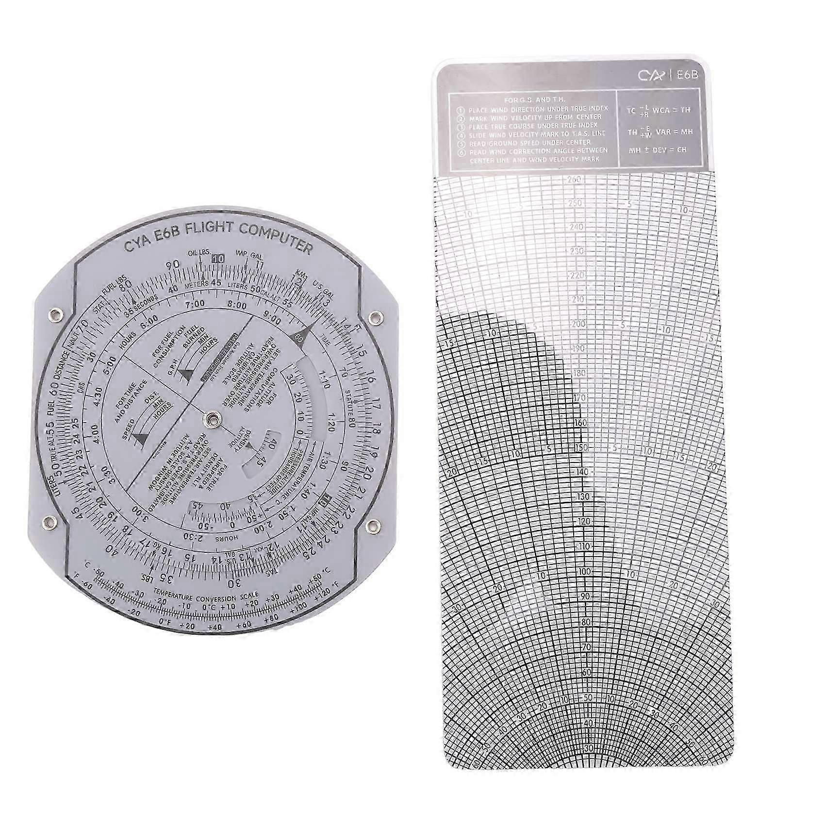 E6B Plastic Flight Computer, Patented Aviation Pilot Flight Computer Calculator Standard Flight Trai