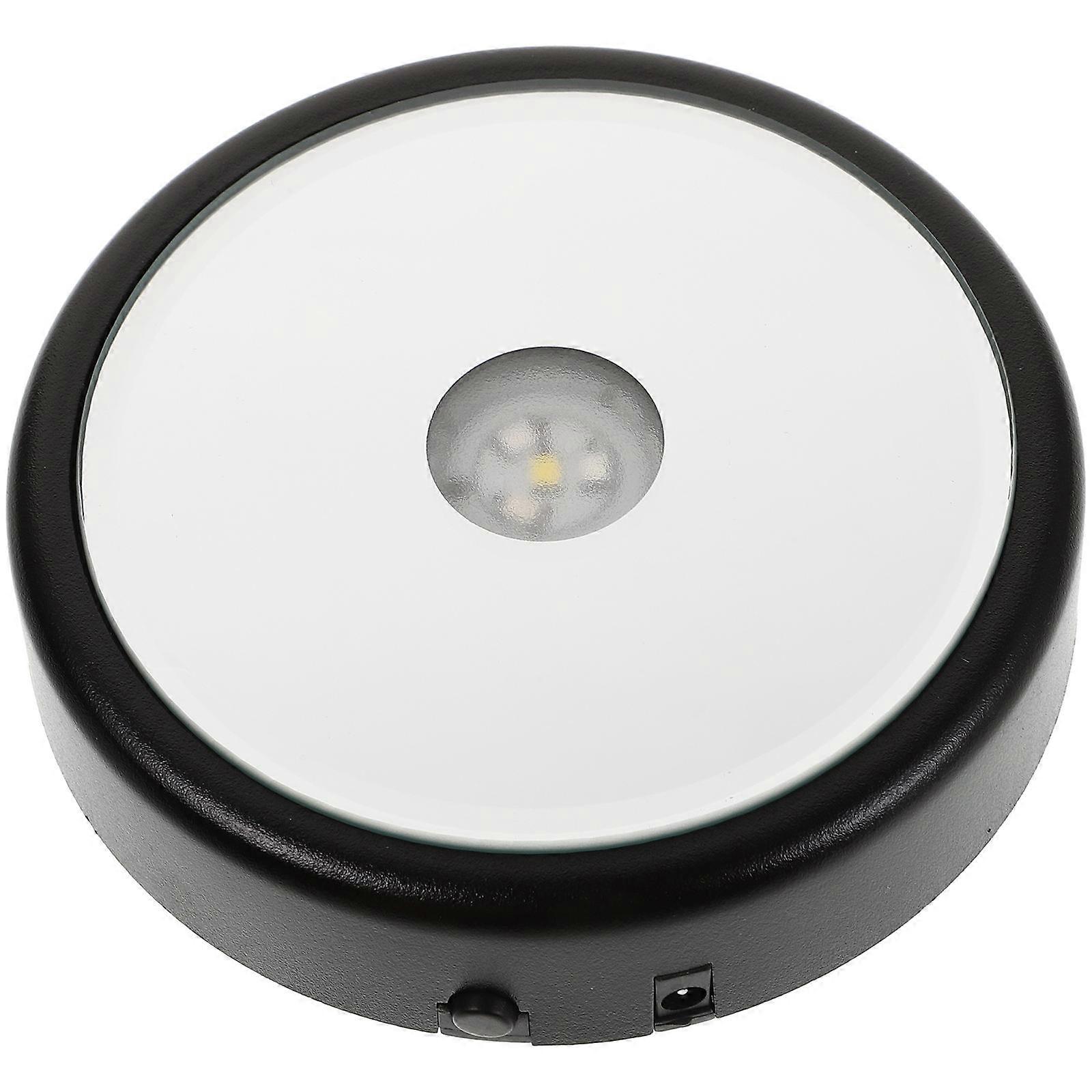 Easel Stand With Round Base Led Light Base For Crystal Decorative Use Black Color 10.00X10.00X2.30CM Usb Powered 1Set