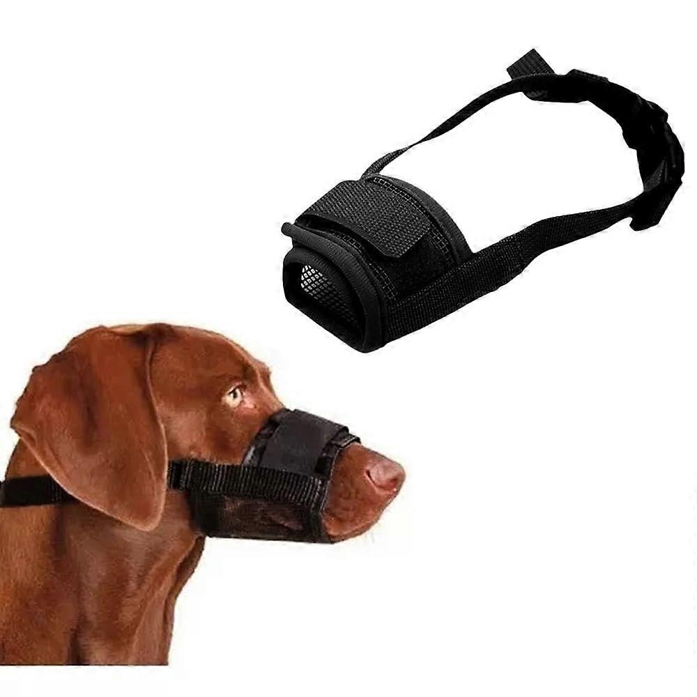 Dog Muzzle with Velcro Fastening, Soft Adjustable Loop, Breathable Mesh, Safe and Secure, Prevents Biting, Barking, and Chewing (S)
