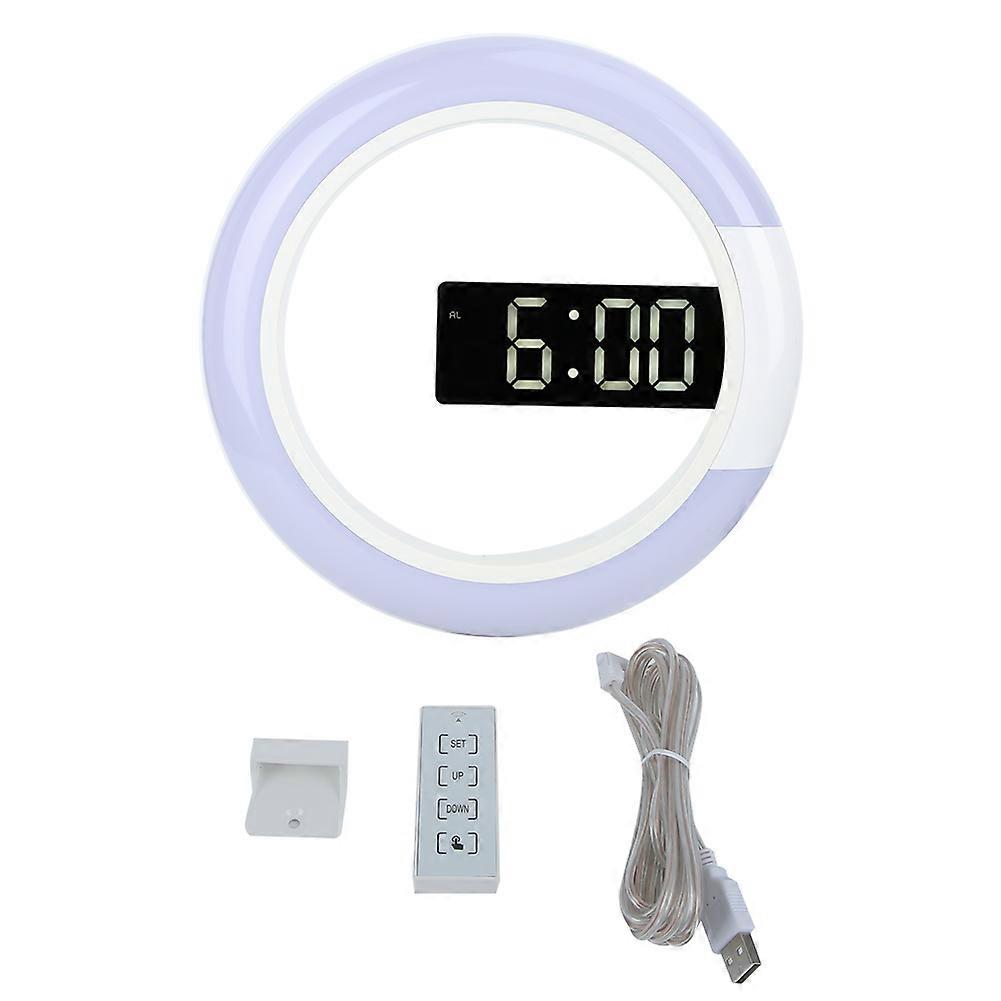 Innovative Modern Style LED Wall Clock Home Decoration with Alarm Temperature Light Function