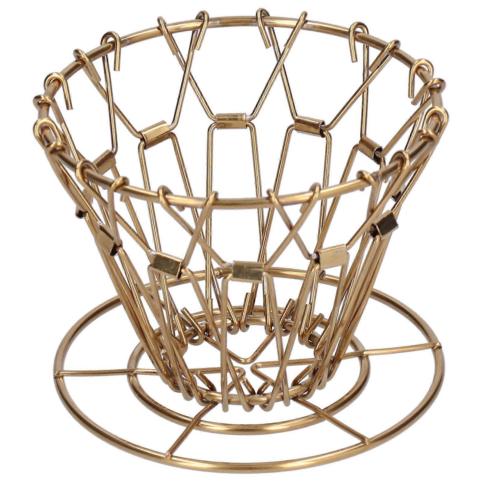 Hell over kaffedrypper 304 rustfritt stål sammenleggbar bærbar dryppfilterkopp gull