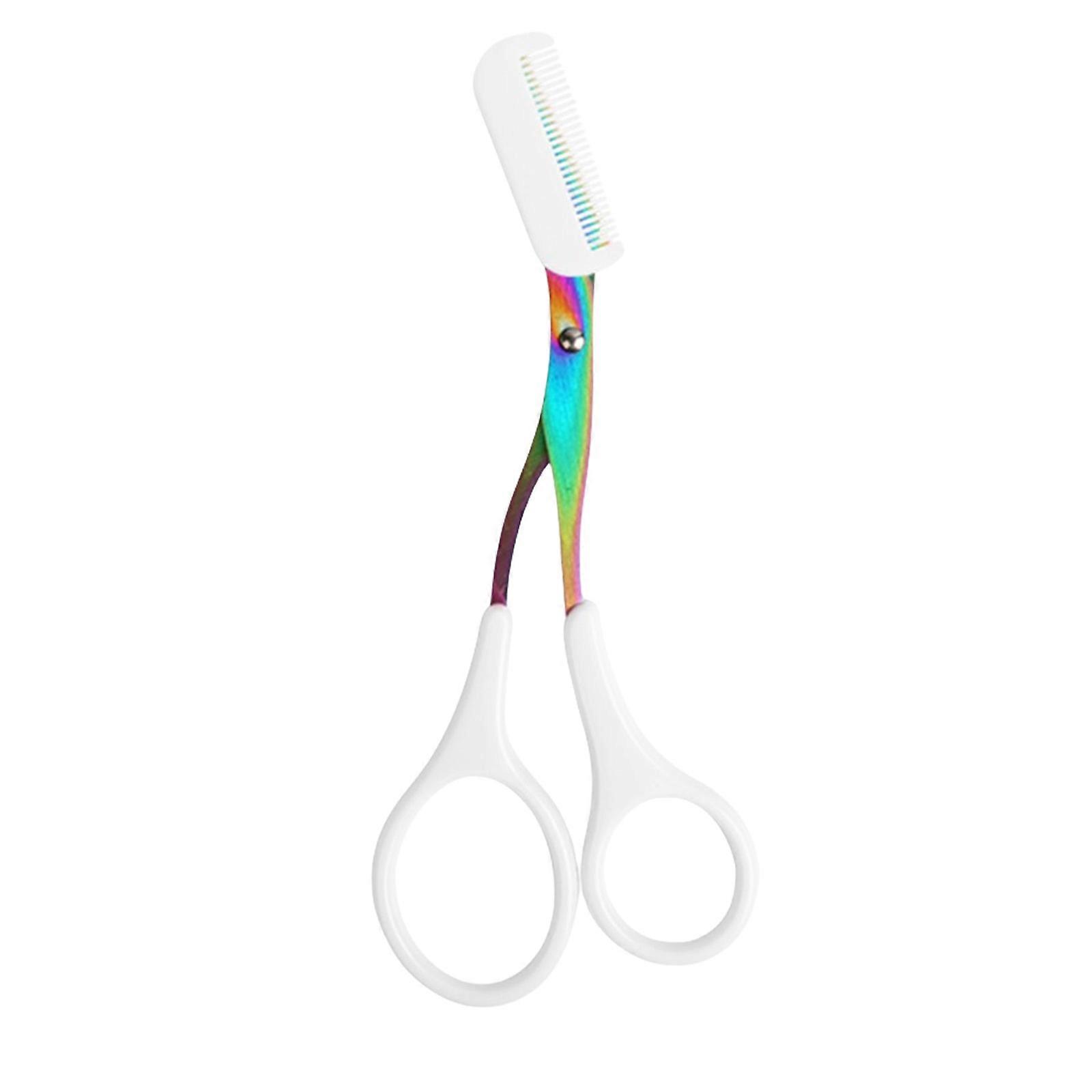 Eyebrow Scissor Eyebrow Scissor with Comb Eyebrow Trimming Scissor Eyebrow Accessories Ergonomic Handle White