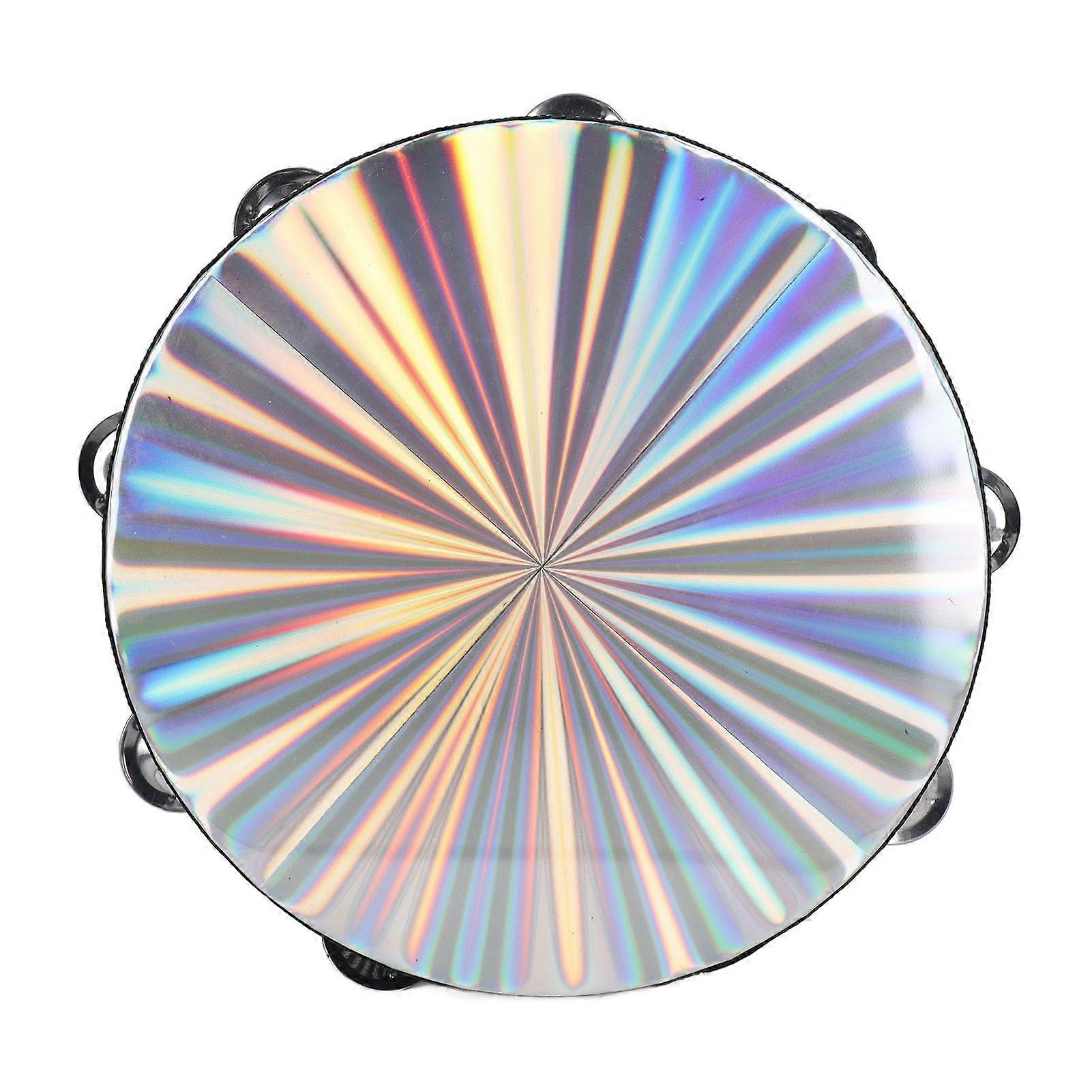 Tambourine, Radiant Hand Drum, Portable, Clear, Clear Sound, Double Row for Prayer (10 Inch 100 W)